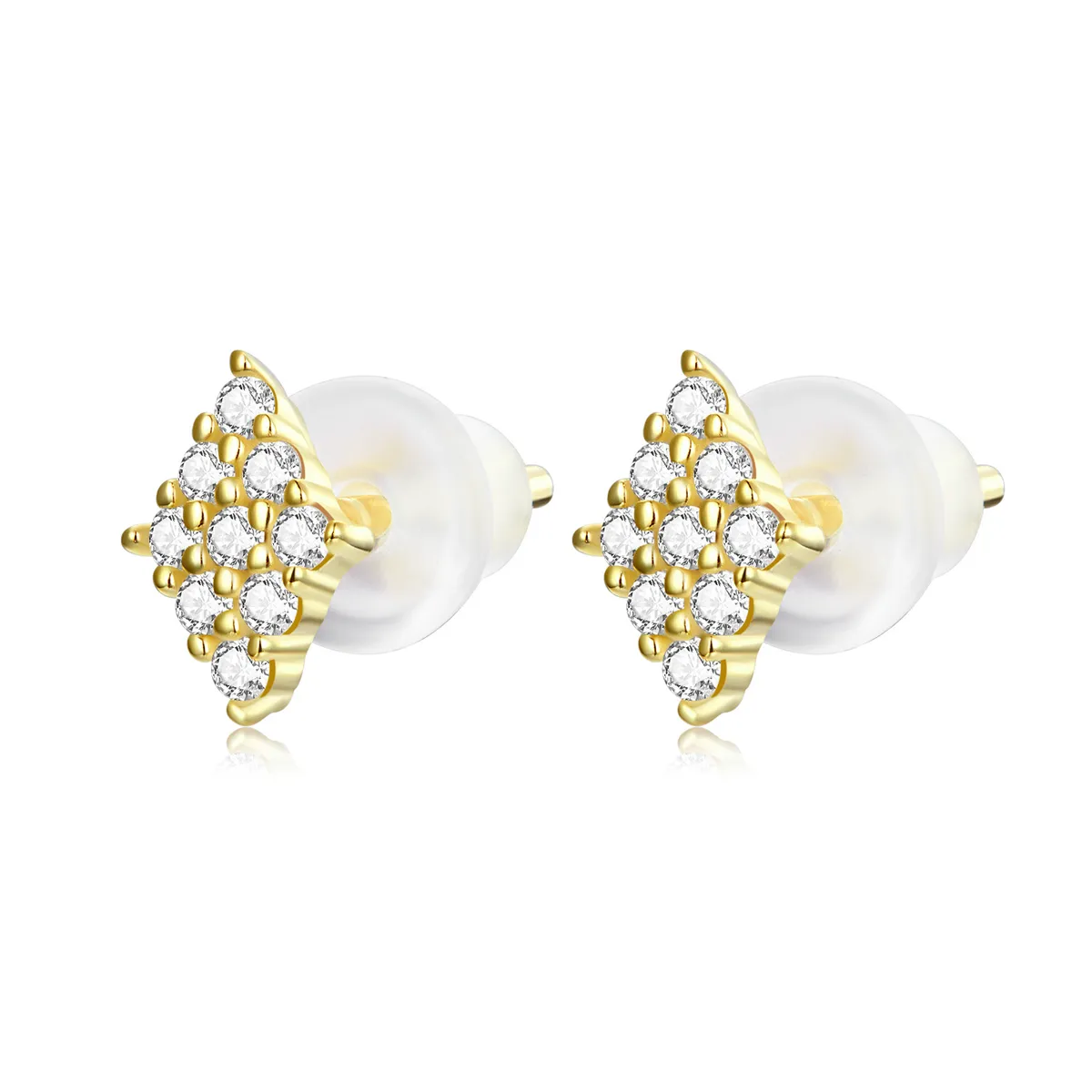 PANDORA Style Shiny Rhombus Stud Earrings - SCE1222