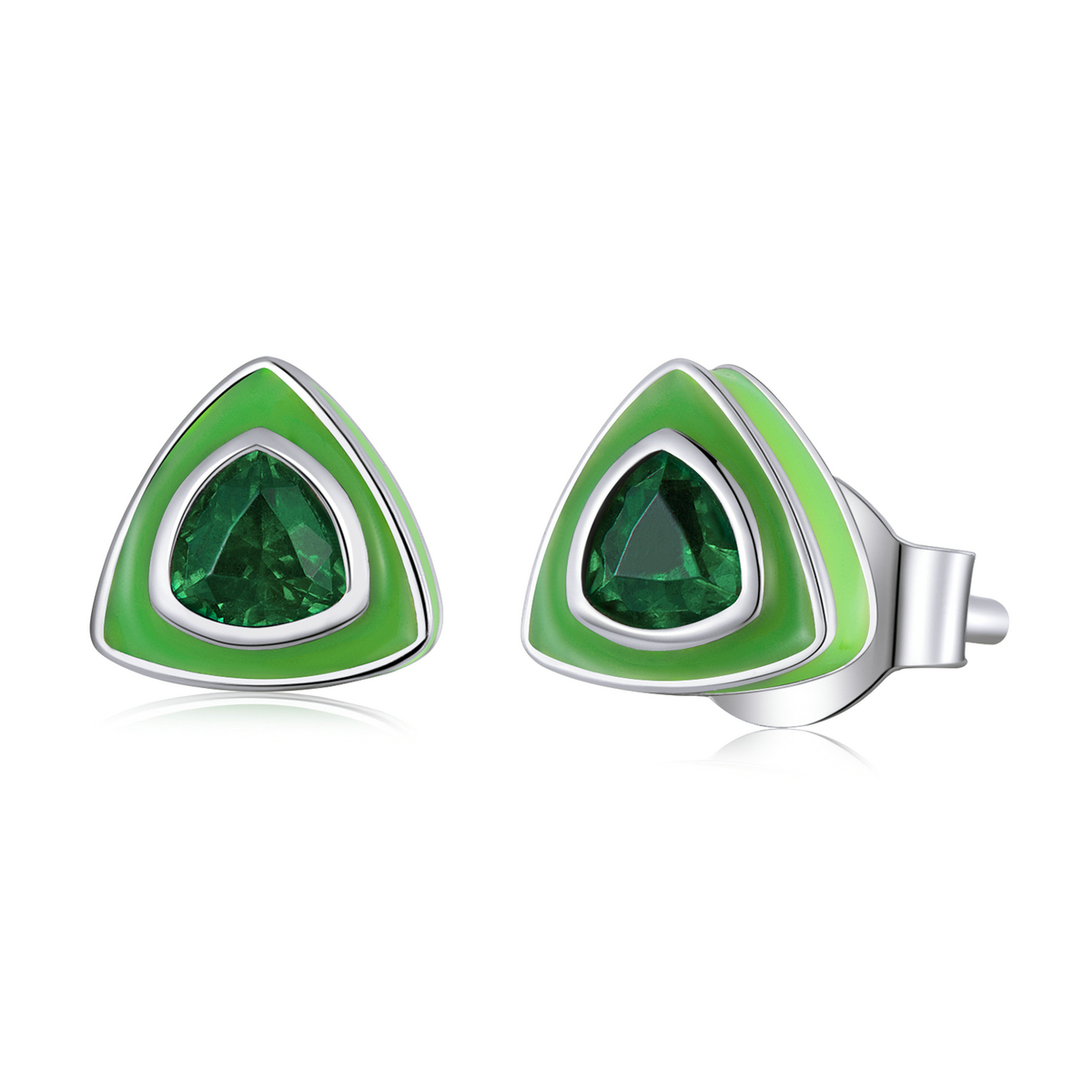 pandora style simple triangle stud earrings sce1368