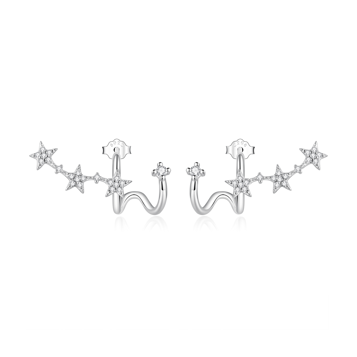 pandora style star stud earrings bse700