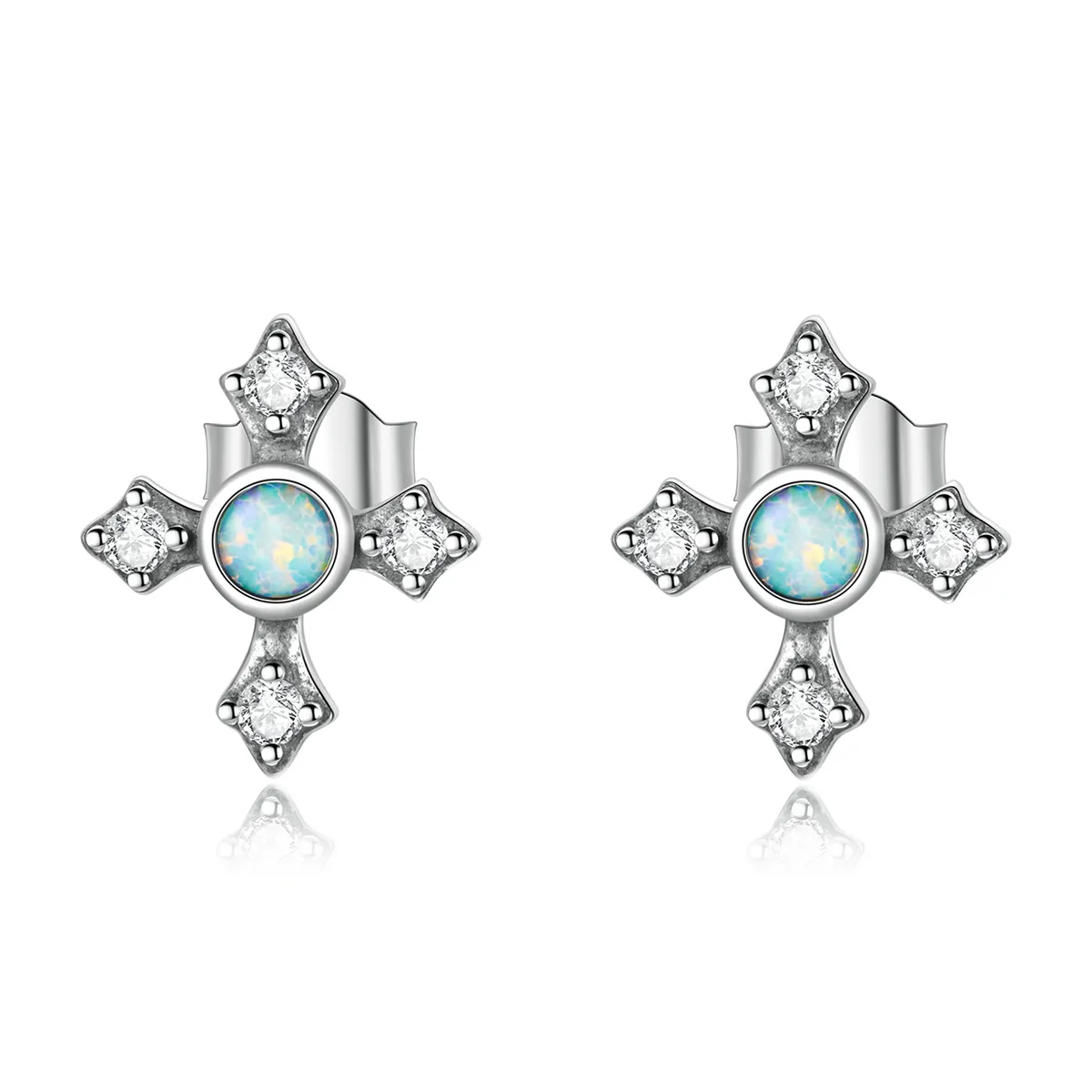 PANDORA Style Vintage Cross Stud Earrings - BSE555