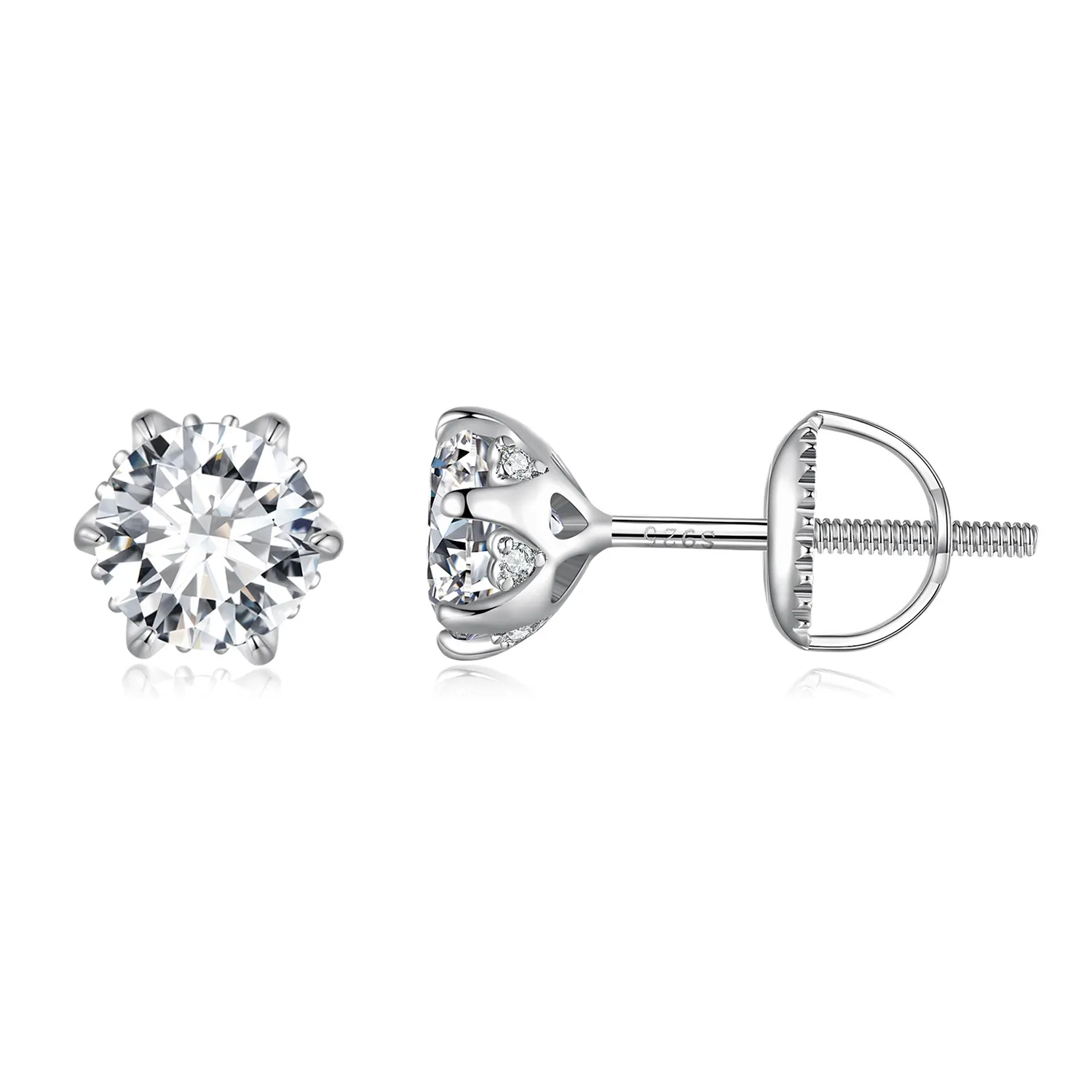 Pandora Style 0.5 Carat Moissanite Stud Earrings - MSE020-S