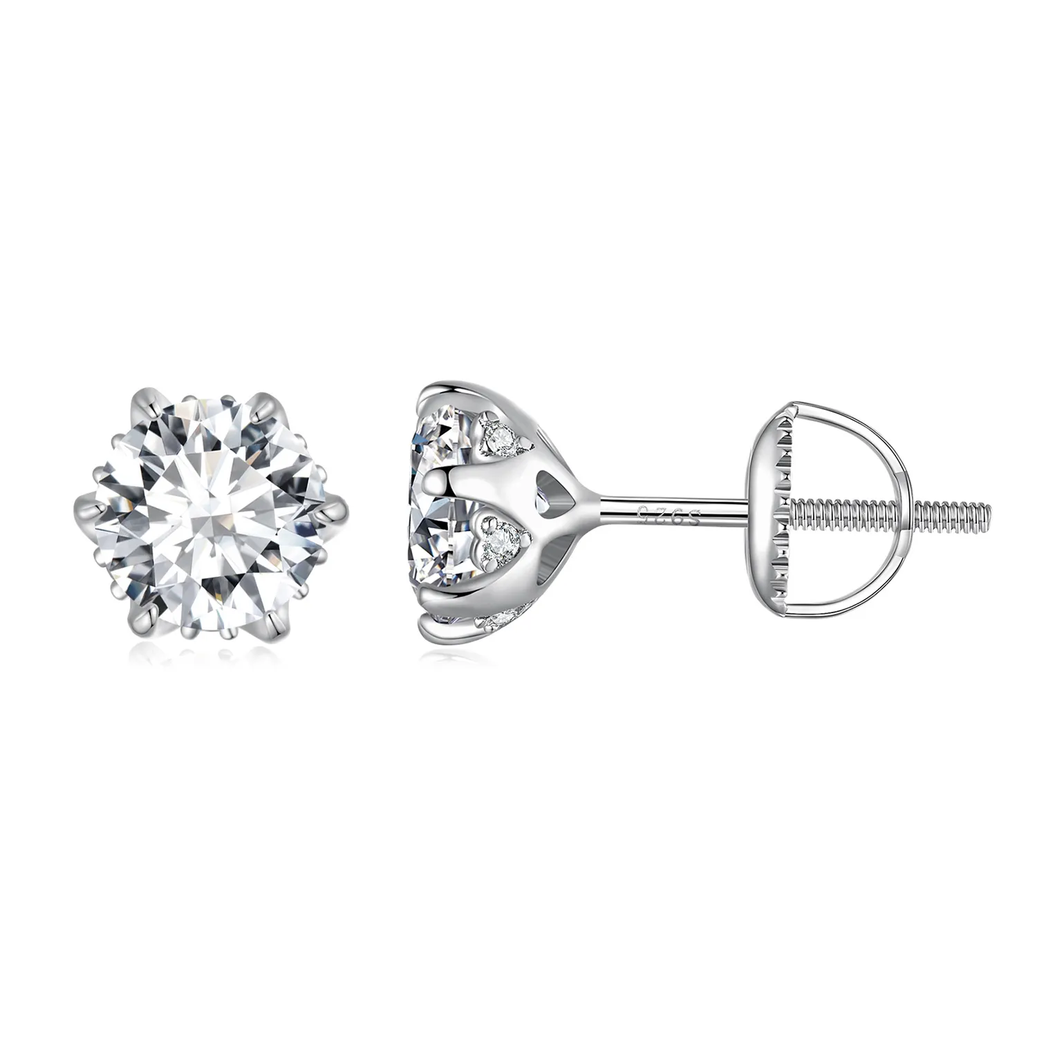 Pandora Style 1 Carat Moissanite Stud Earrings - MSE020-L