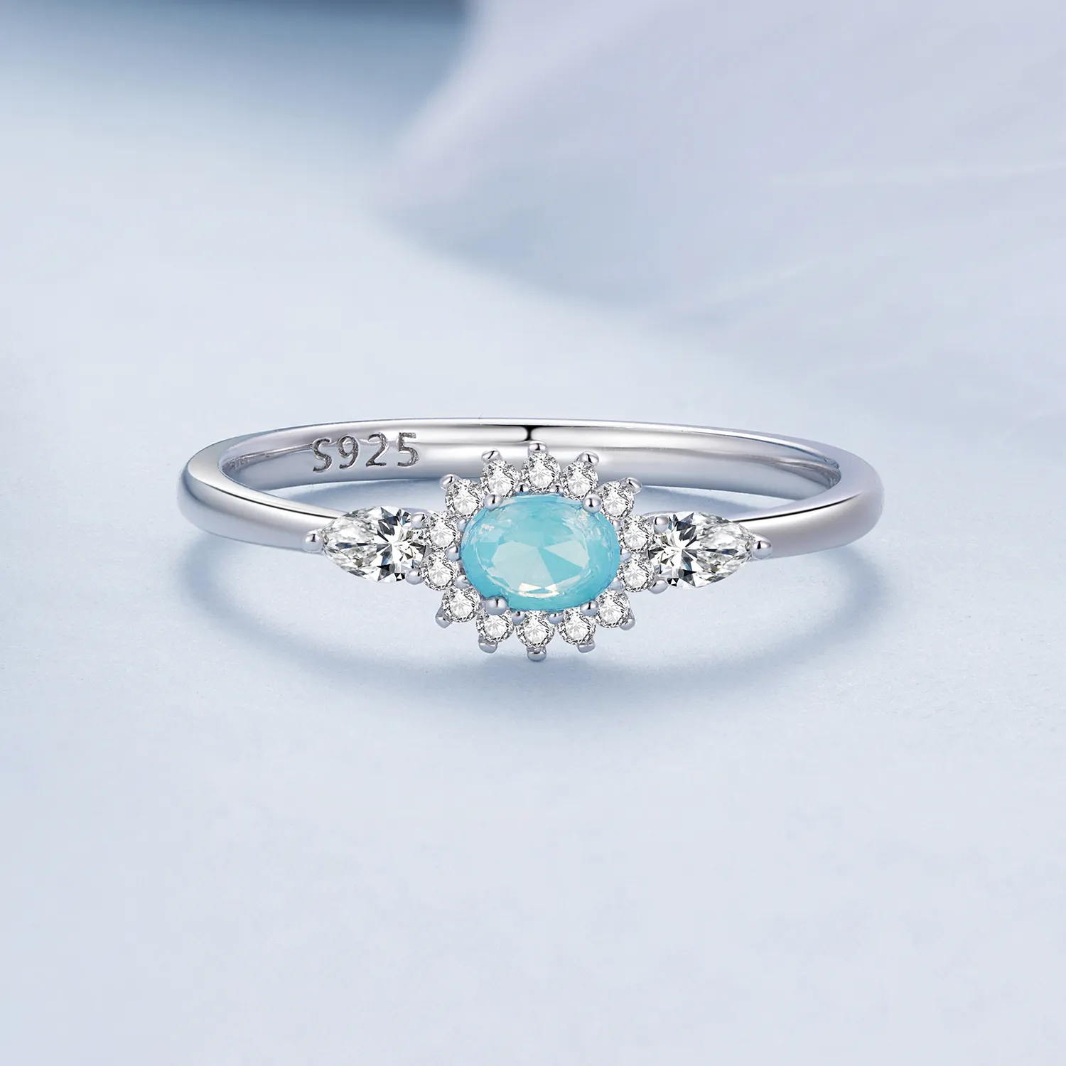 Pandora Style Aquamarine Ring - BSR436