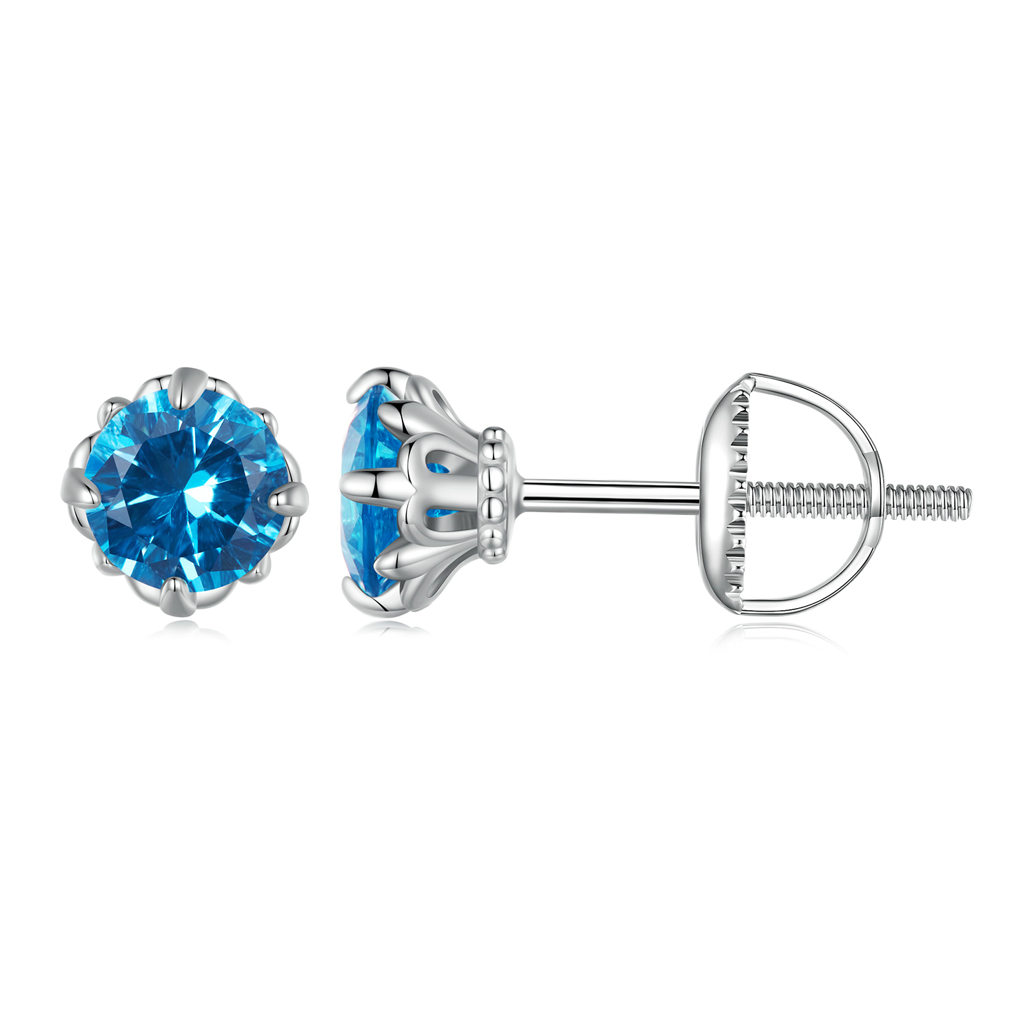 pandora style blue spinel stud earrings bse831 bu