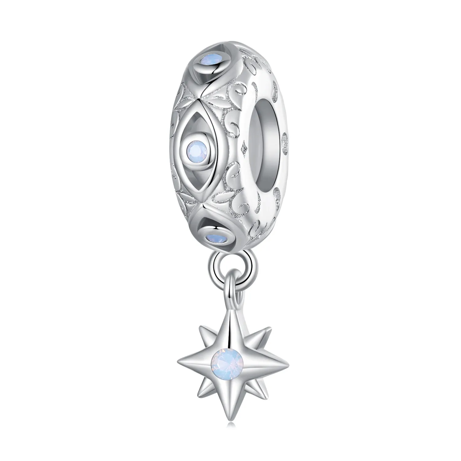 Pandora Style Devil's Eye Star Spacer Charm - BSC857