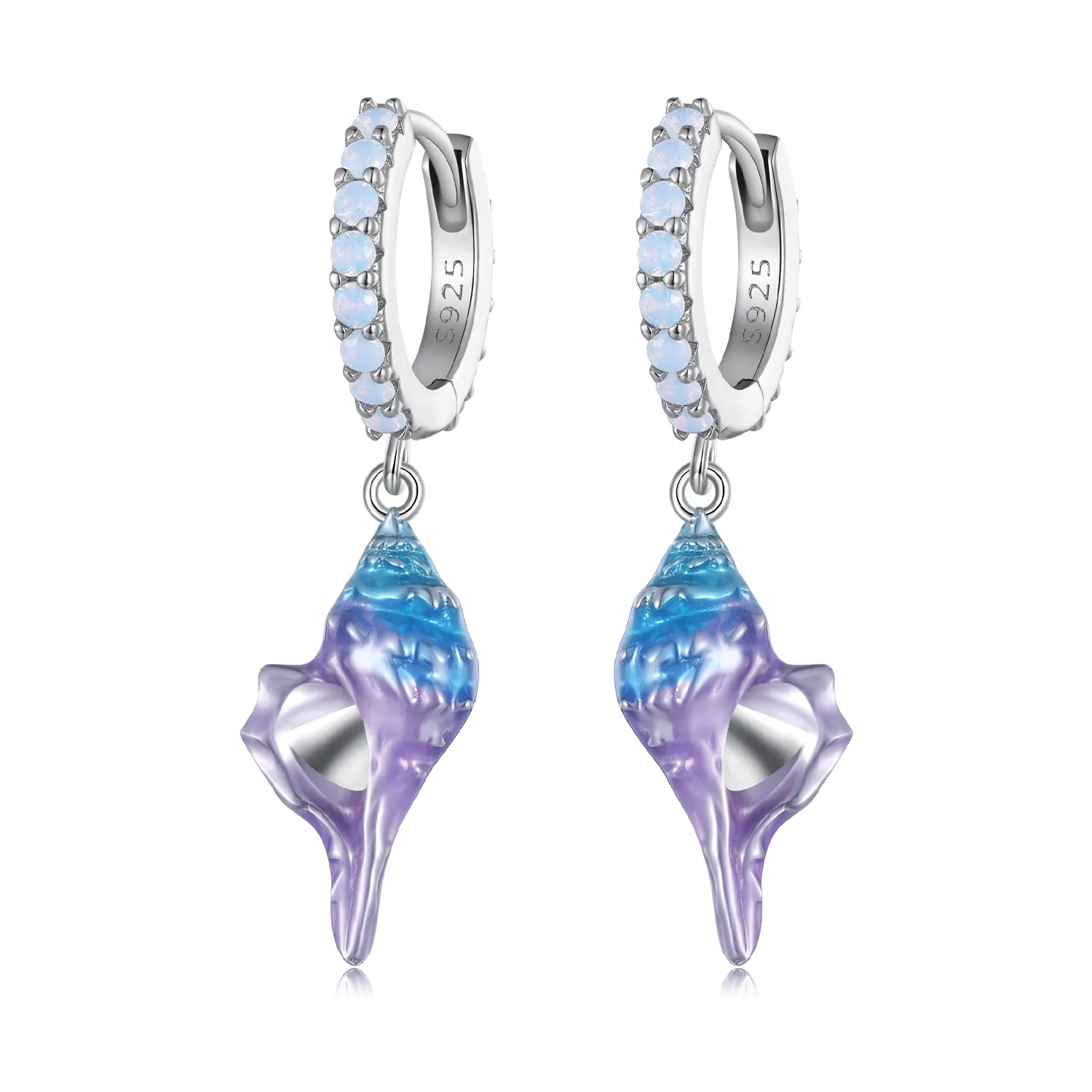 Pandora Style Dream Conch Hoops Earrings - BSE841