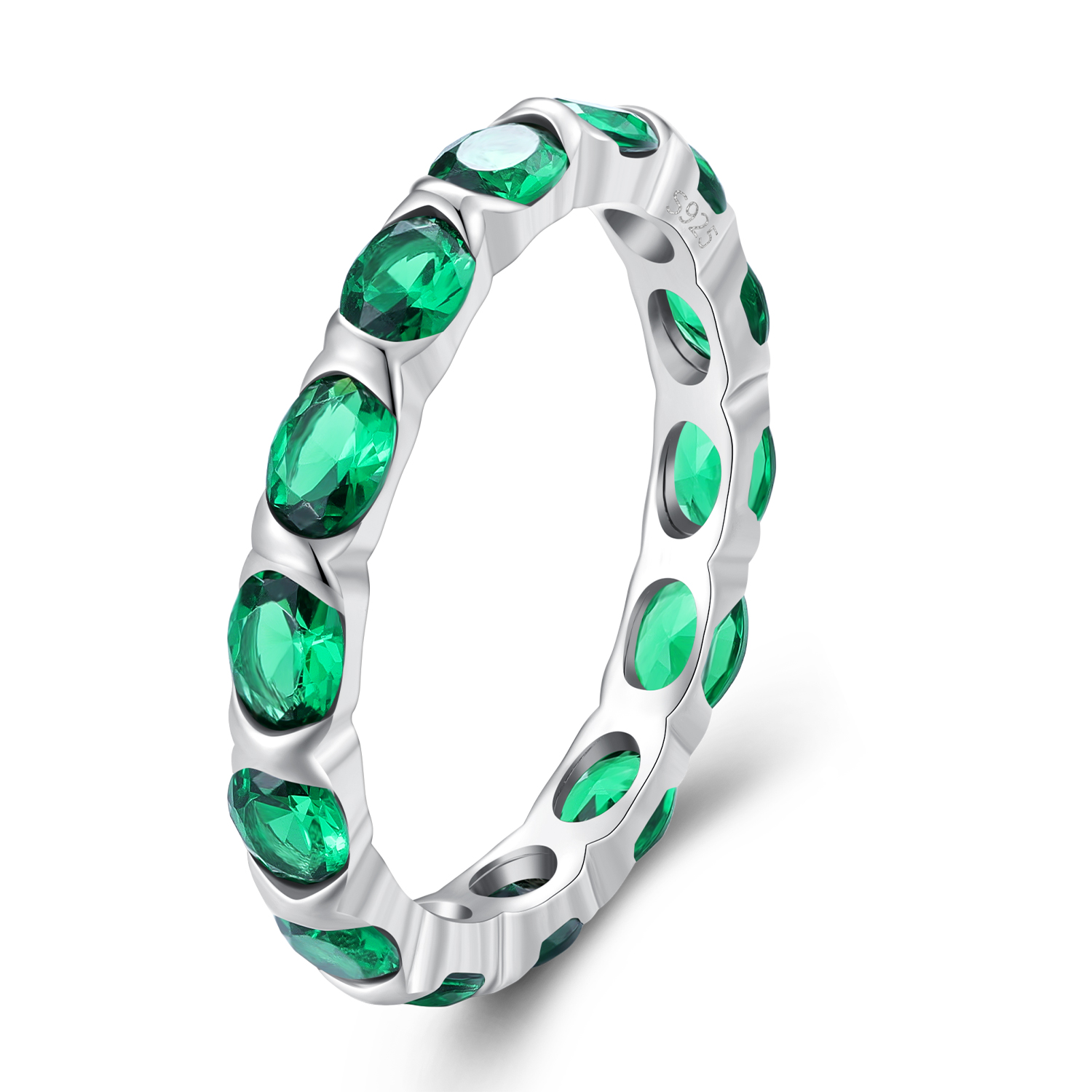 pandora style full pave green spinel ring bsr432