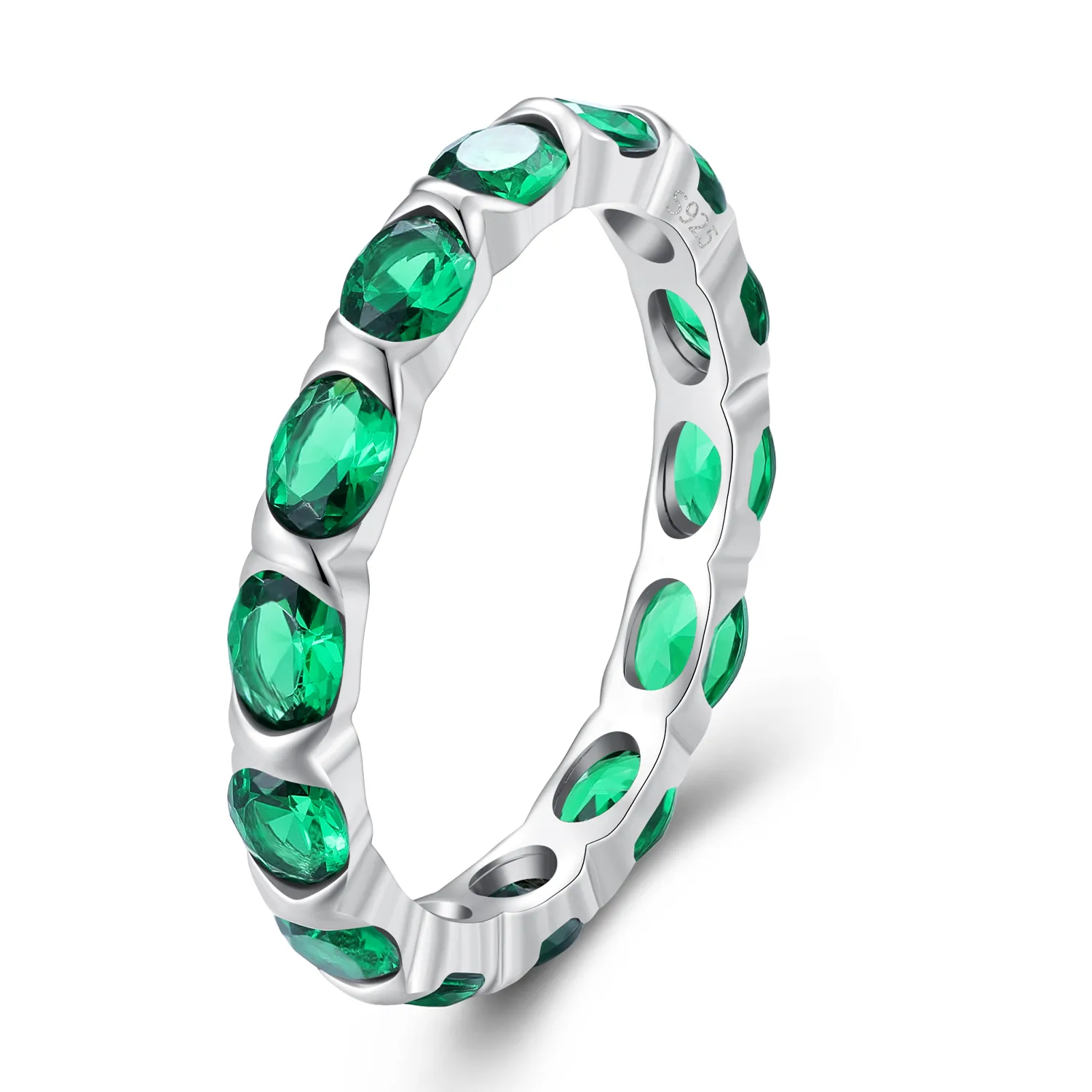 Pandora Style Full Pave Green Spinel Ring - BSR432