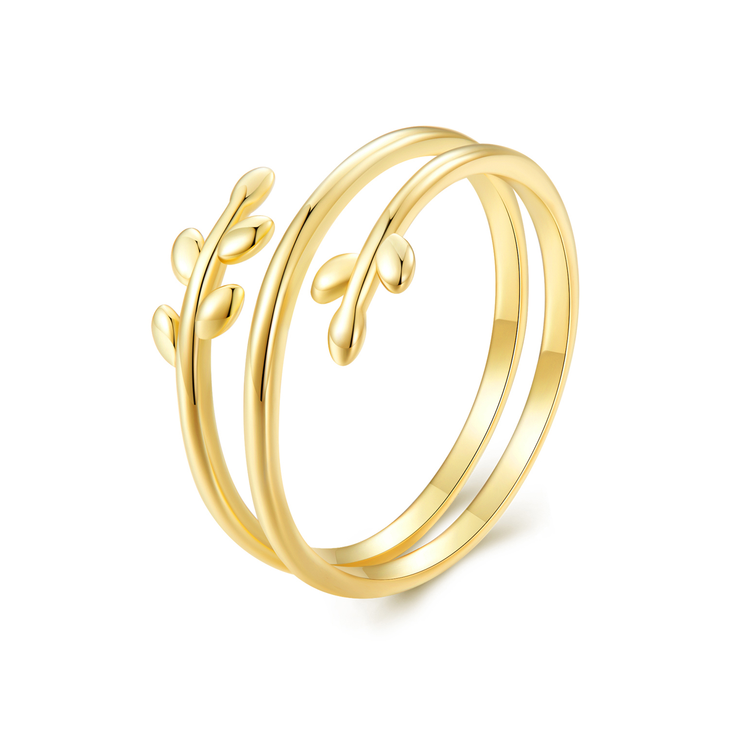 pandora style gold plated circles of leaves open ring scr755 b