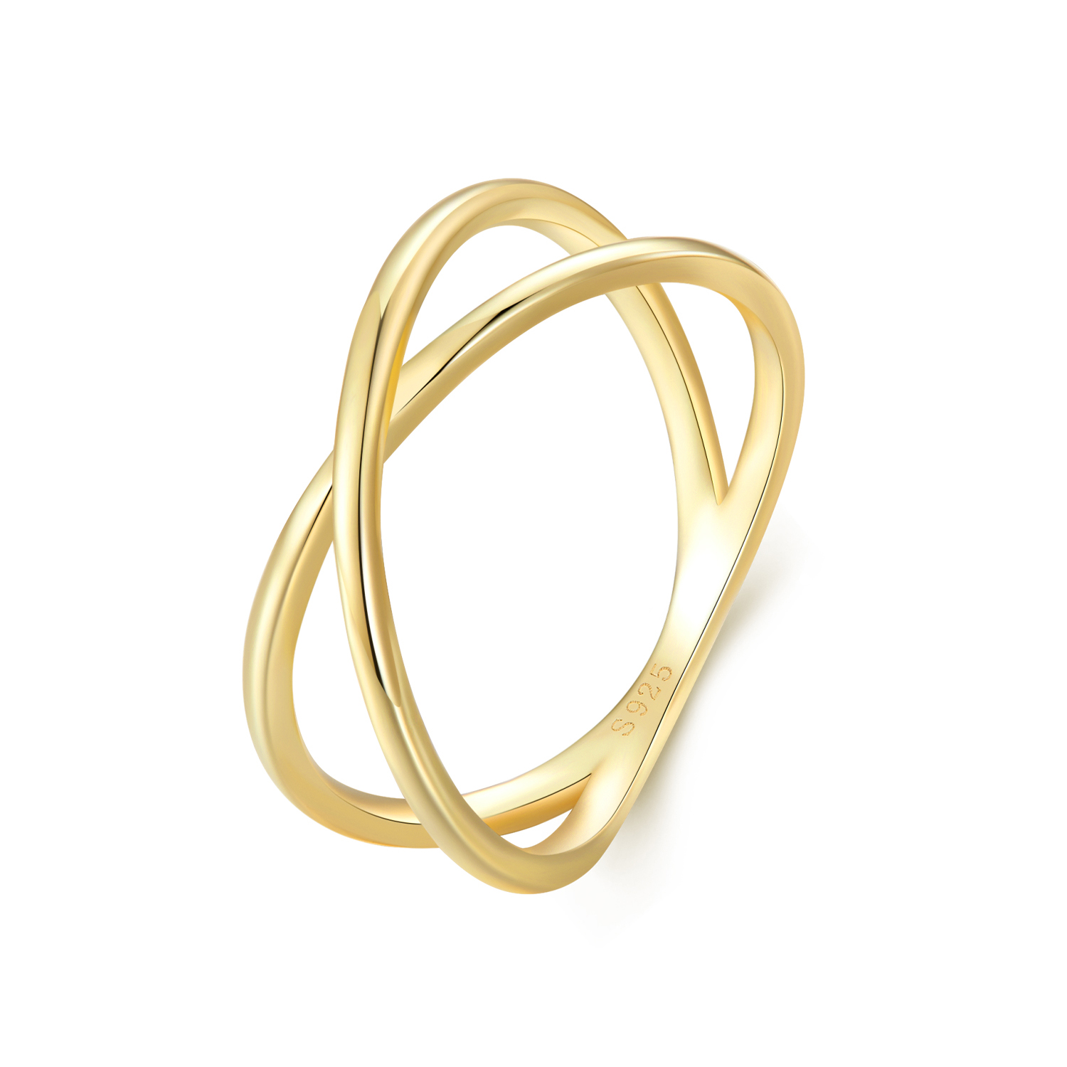 pandora style gold plated crossover ring scr543 b