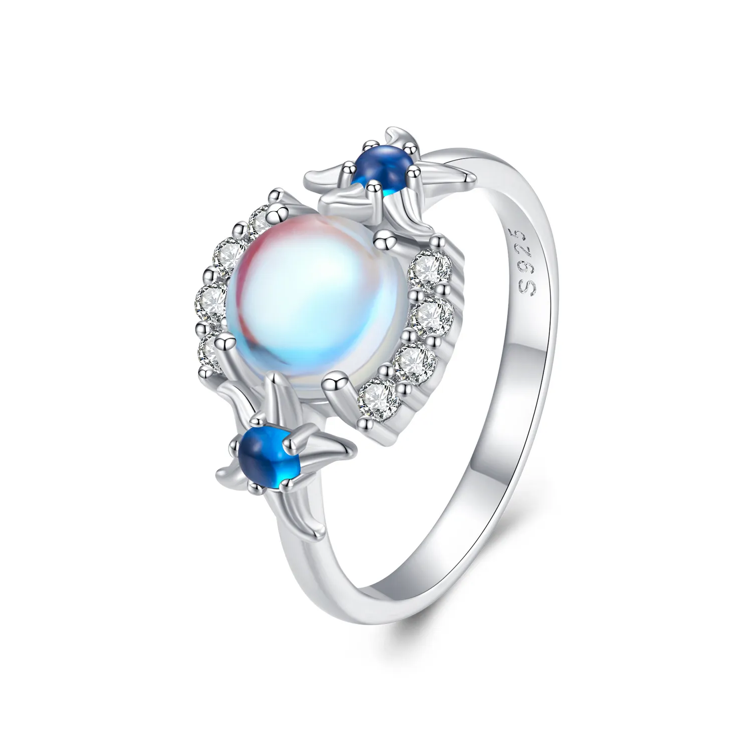 Pandora Style Gradient Moonstone Starfish Ring - BSR446