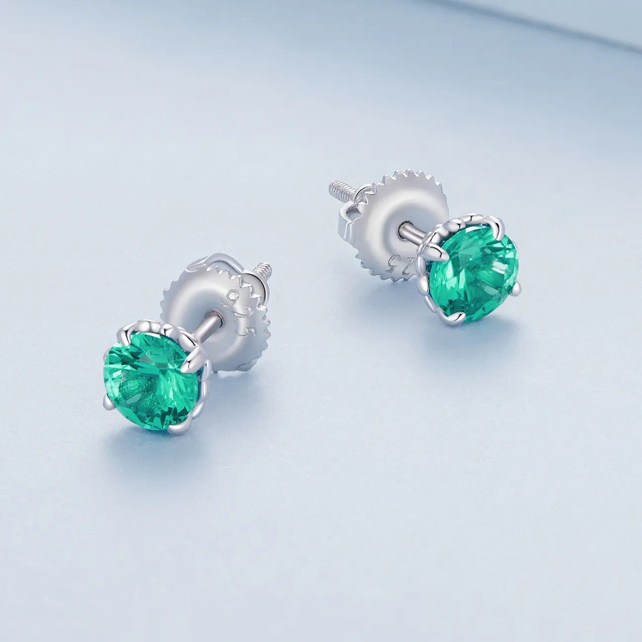 Pandora Style Green Nano Stud Earrings - BSE831-GN