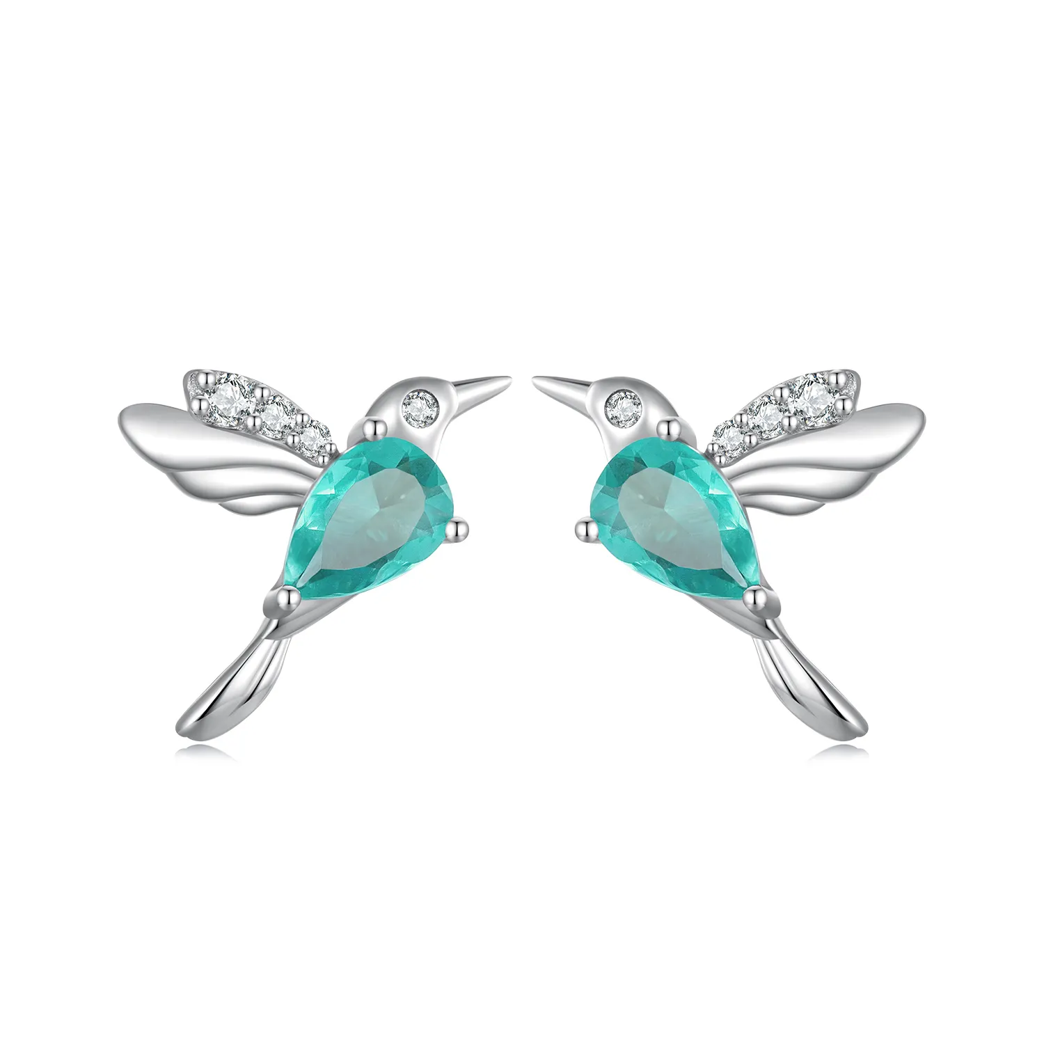 Pandora Style Hummingbird Stud Earrings - BSE849