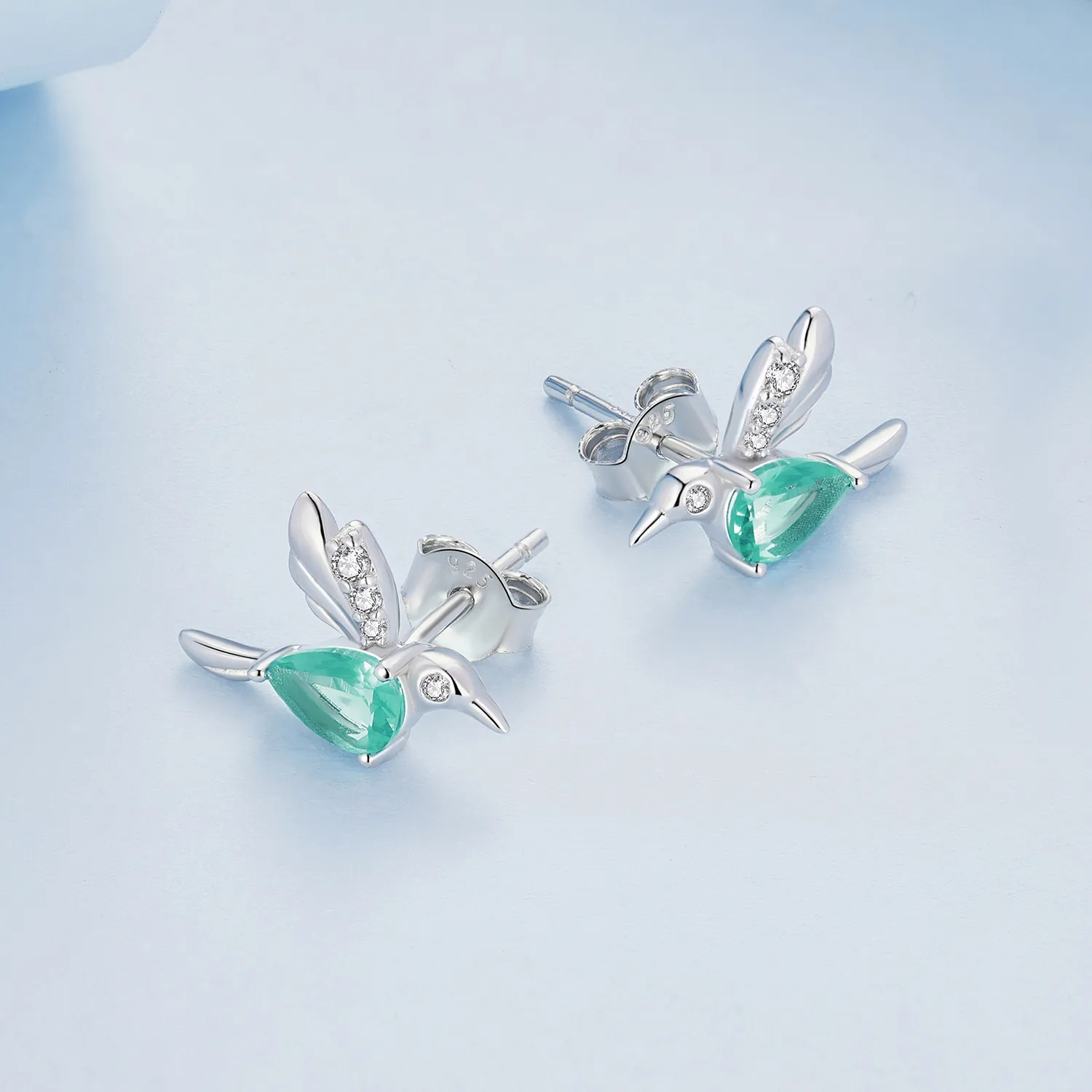 Pandora Style Hummingbird Stud Earrings - BSE849