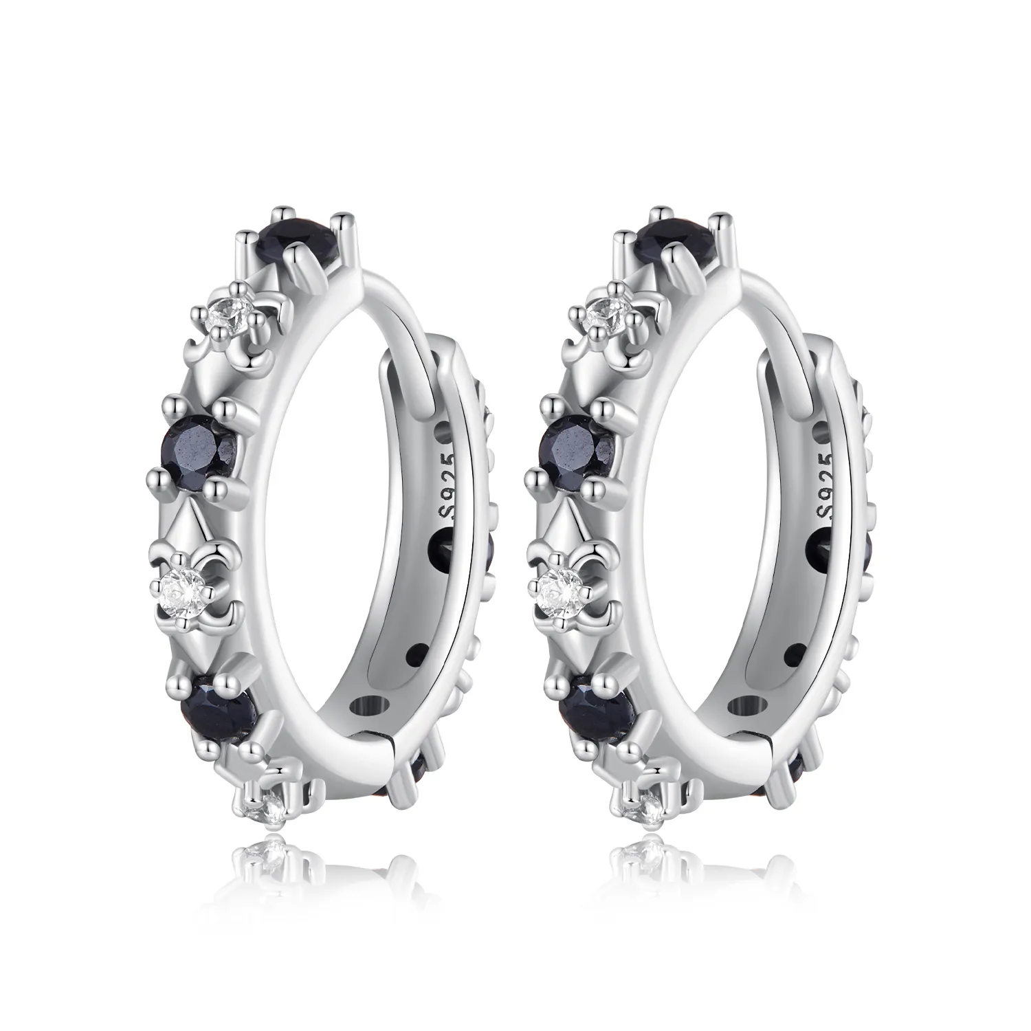 pandora style iris hoops earrings sce1605 bk