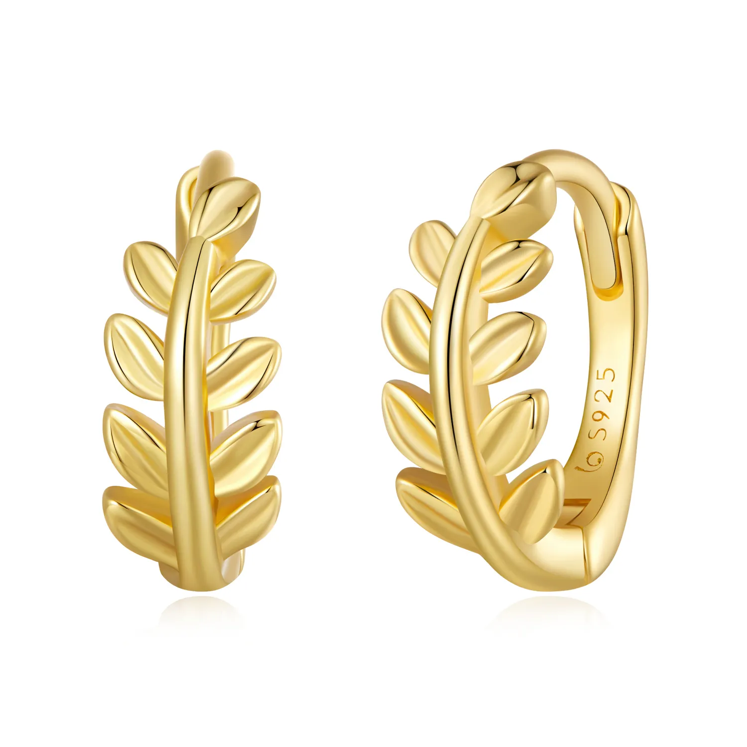 pandora style leaves hoops earrings bse500 b