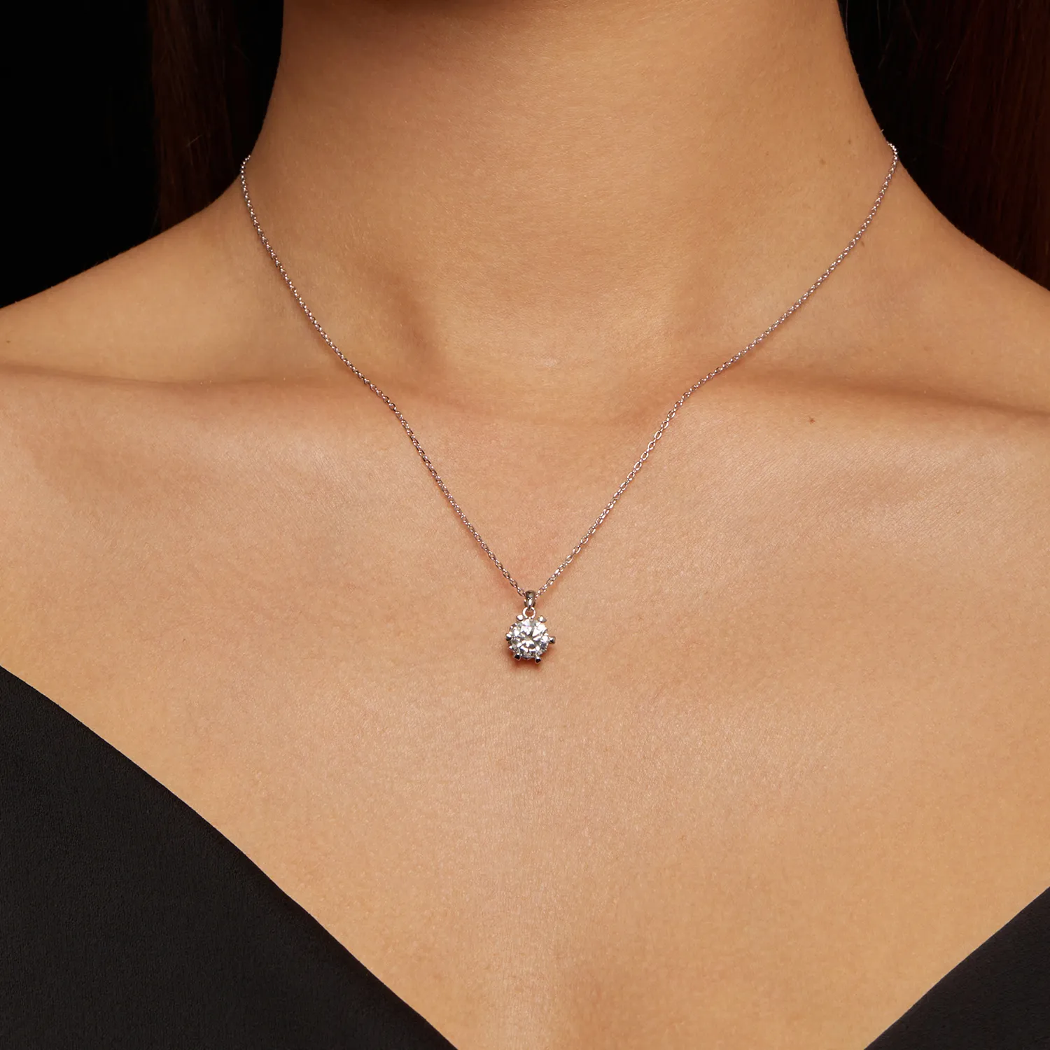 Pandora Style Necklace adorned with a luxurious Moissanite - MSN006-A