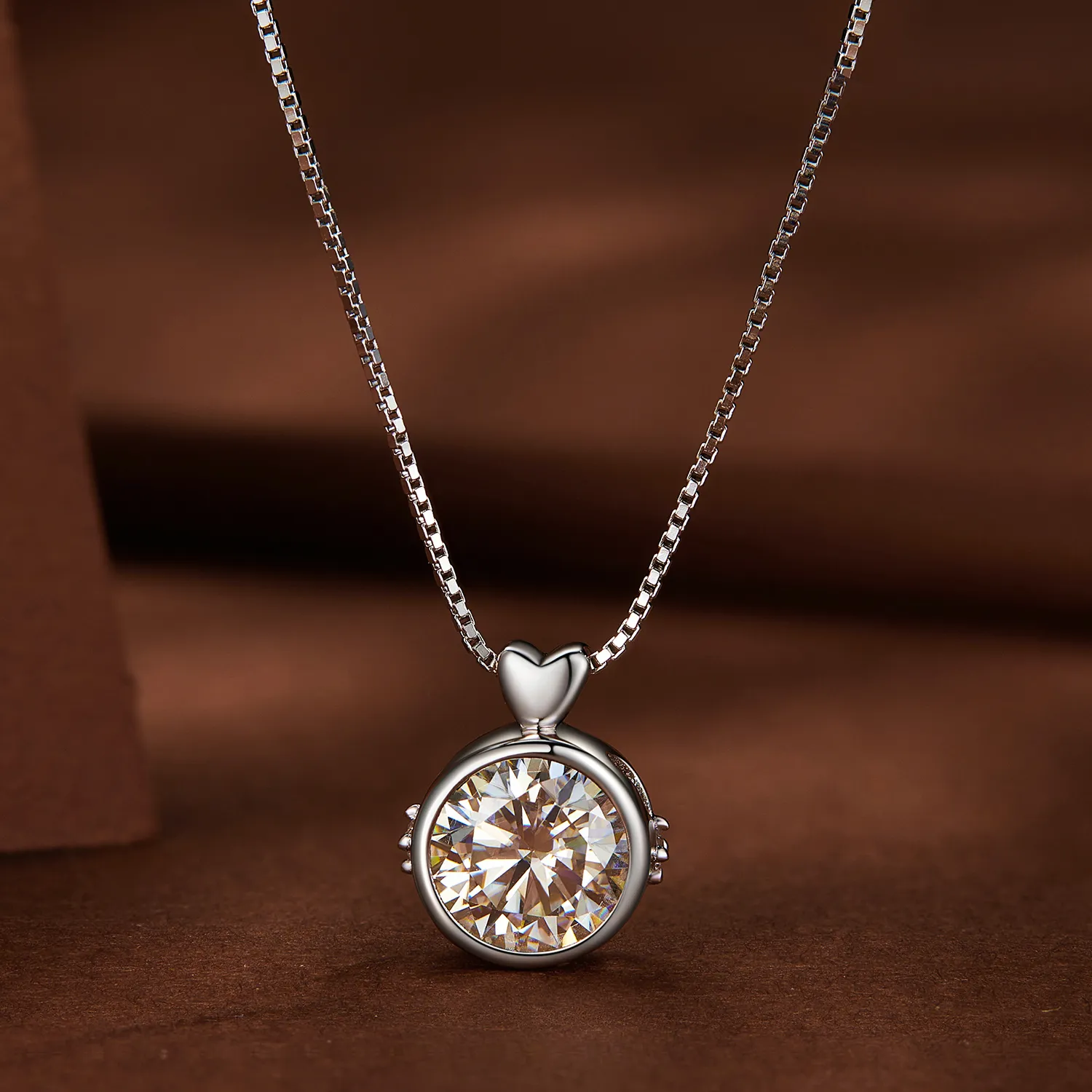 Pandora Style Necklace with 1 Carat Moissanite - MSN013