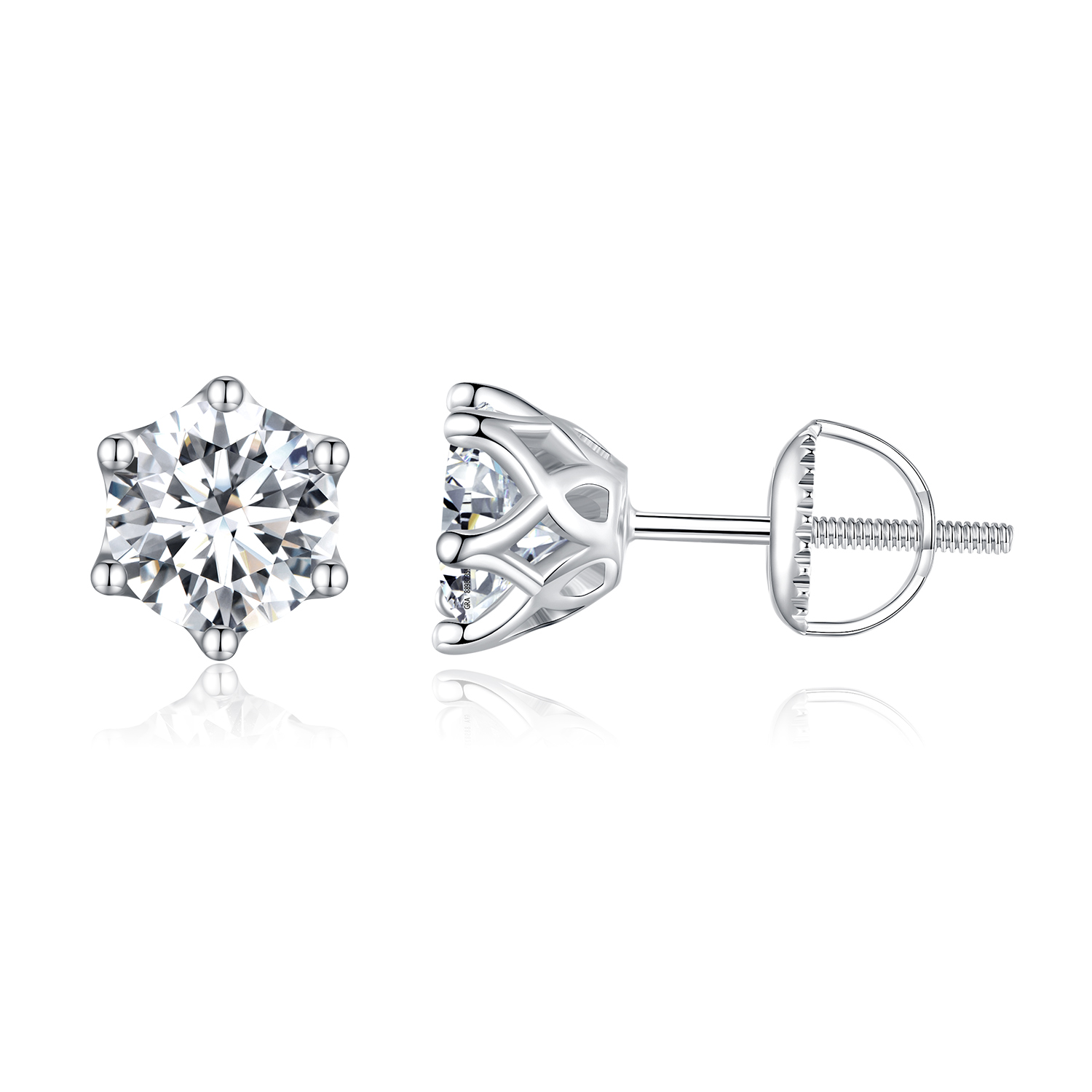 pandora style one carat four claw moissanite stud earrings mse004 xl