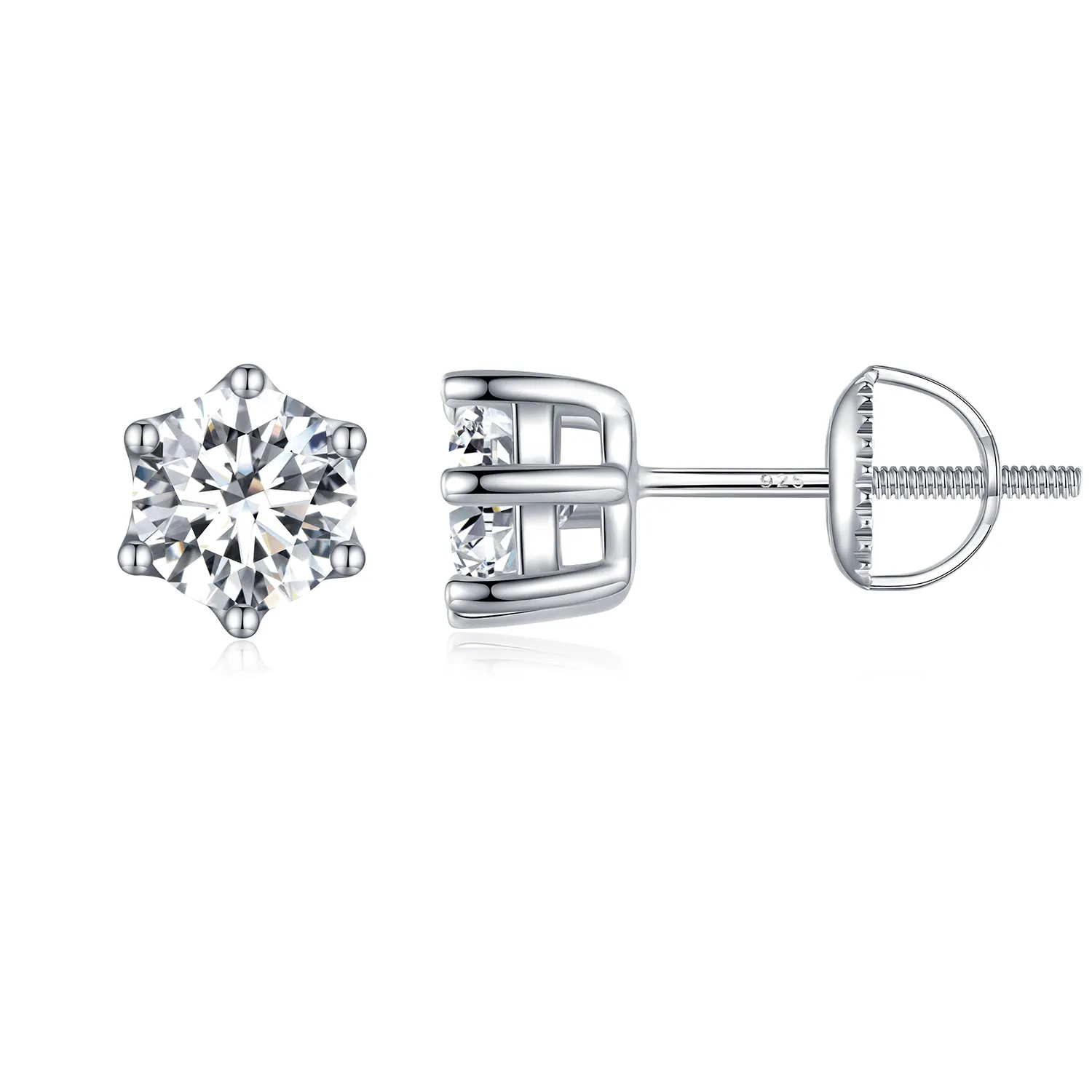 Pandora Style Shiny Zircon Stud Earrings - BSE615-5L