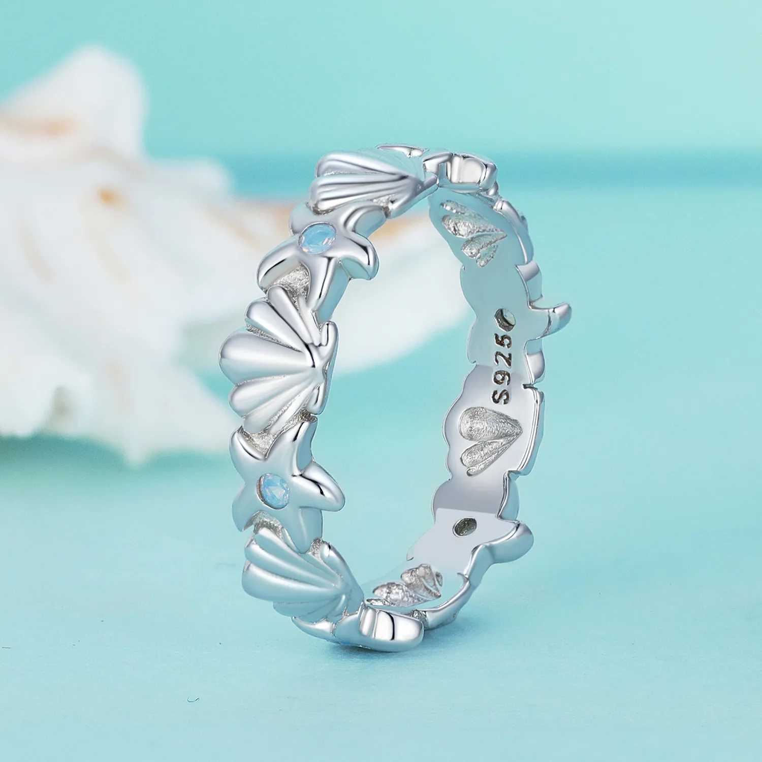 Pandora Style Starfish Shell Ring - BSR430