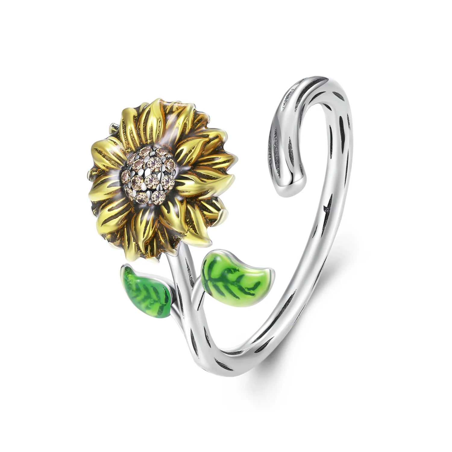 Pandora Style Sunflower Open Ring - SCR934