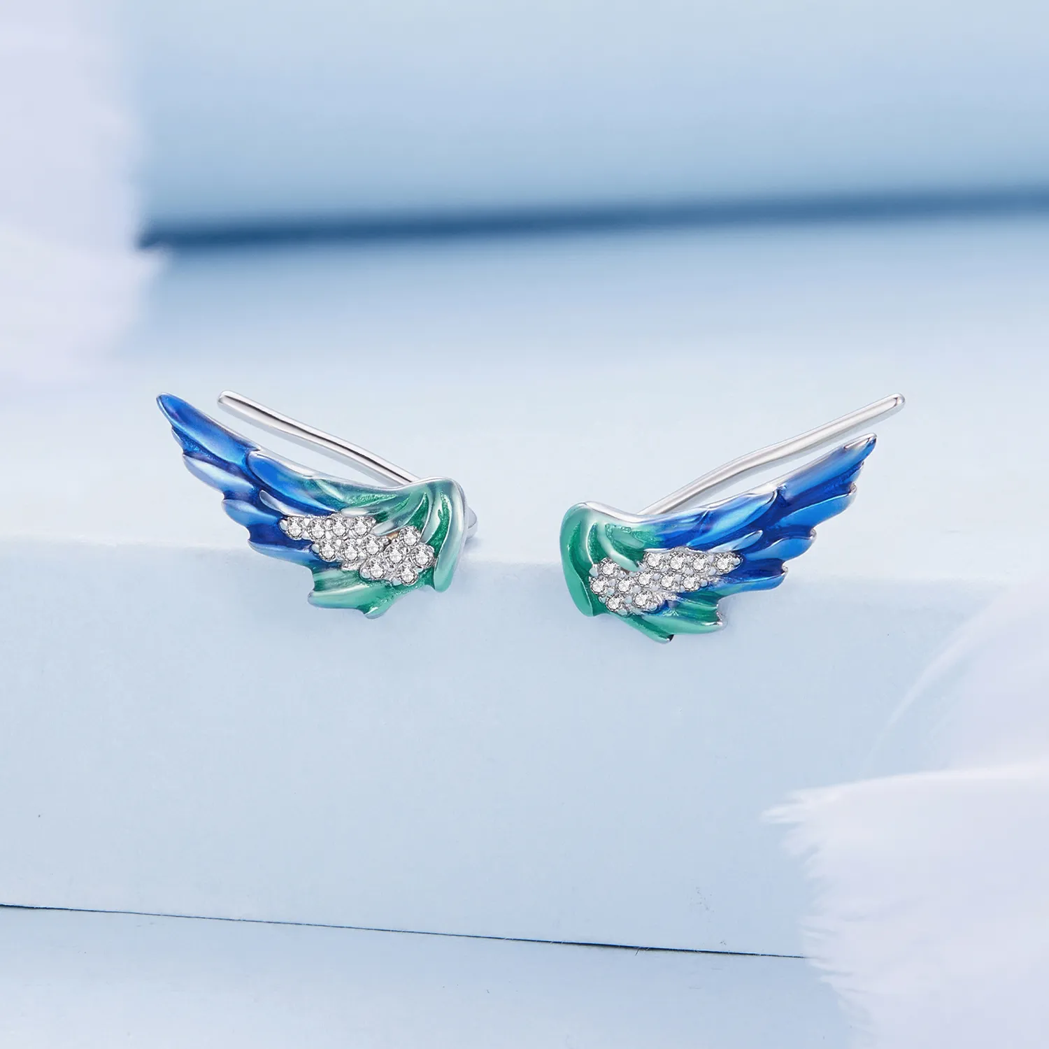 Pandora Style Wing Stud Earrings - BSE852