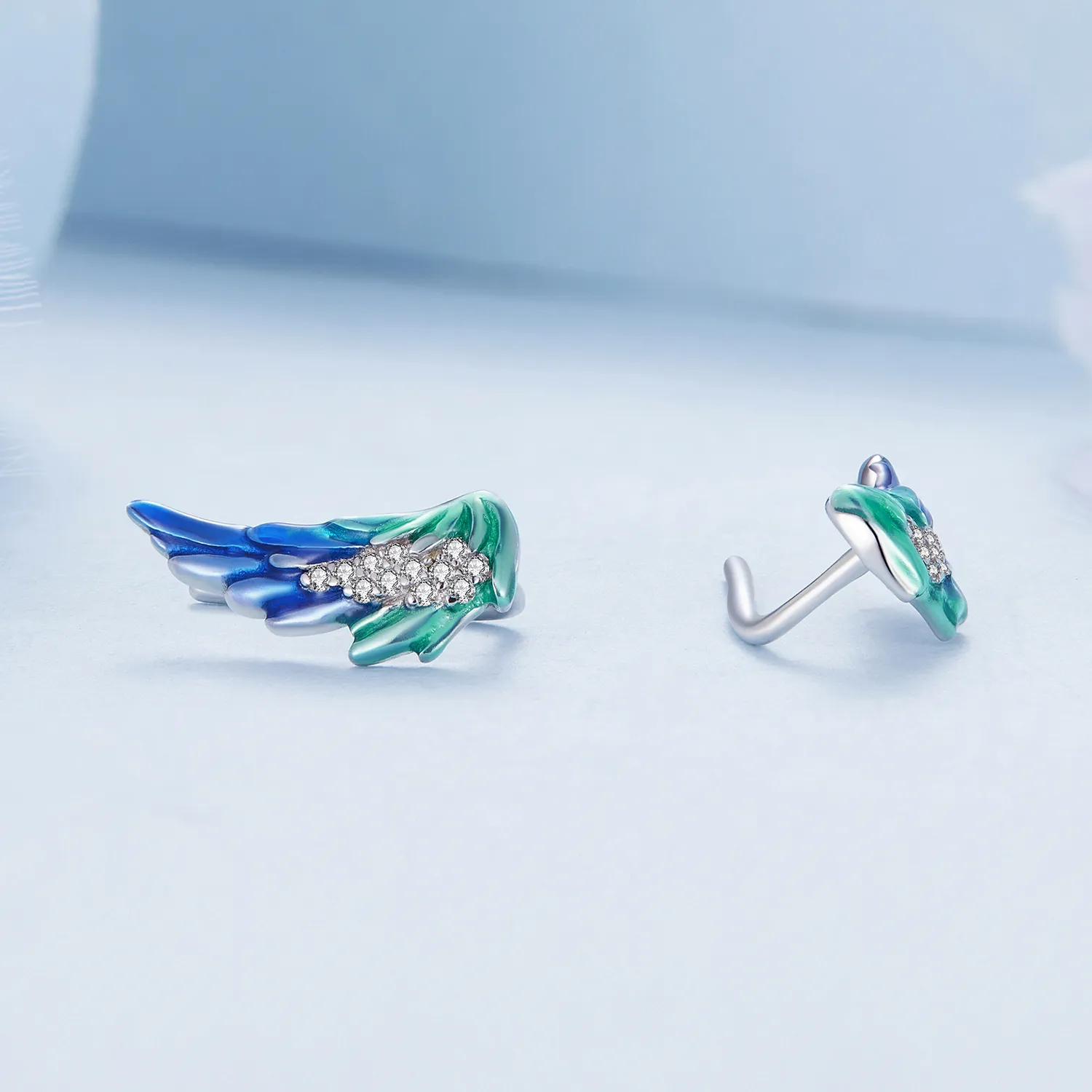 Pandora Style Wing Stud Earrings - BSE852