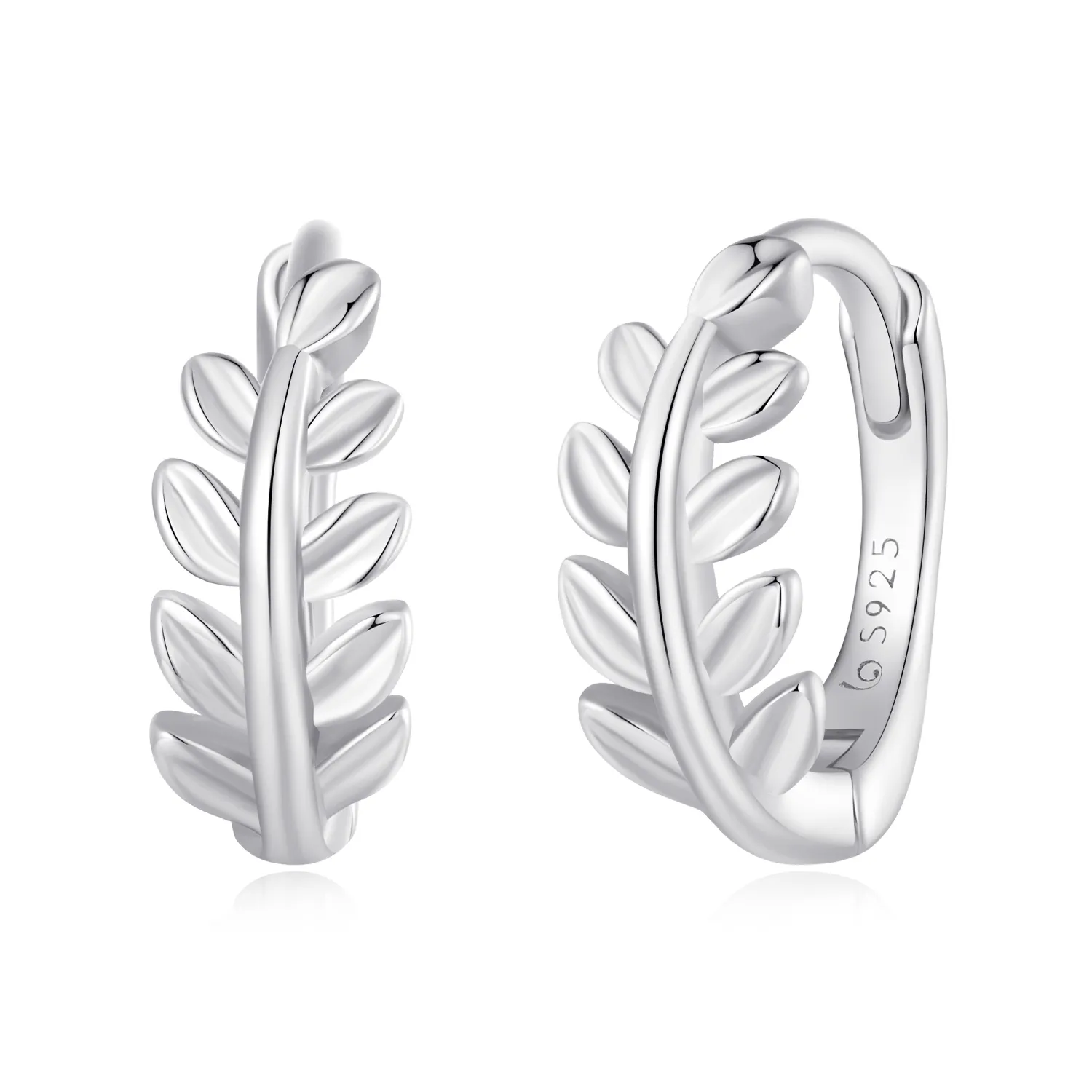 Pandora-inspired Leaves Hoops Earrings - BSE500-A