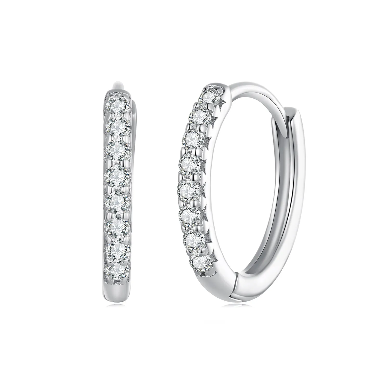 Pandora-style fine Moissanite hoops earrings - MSE022