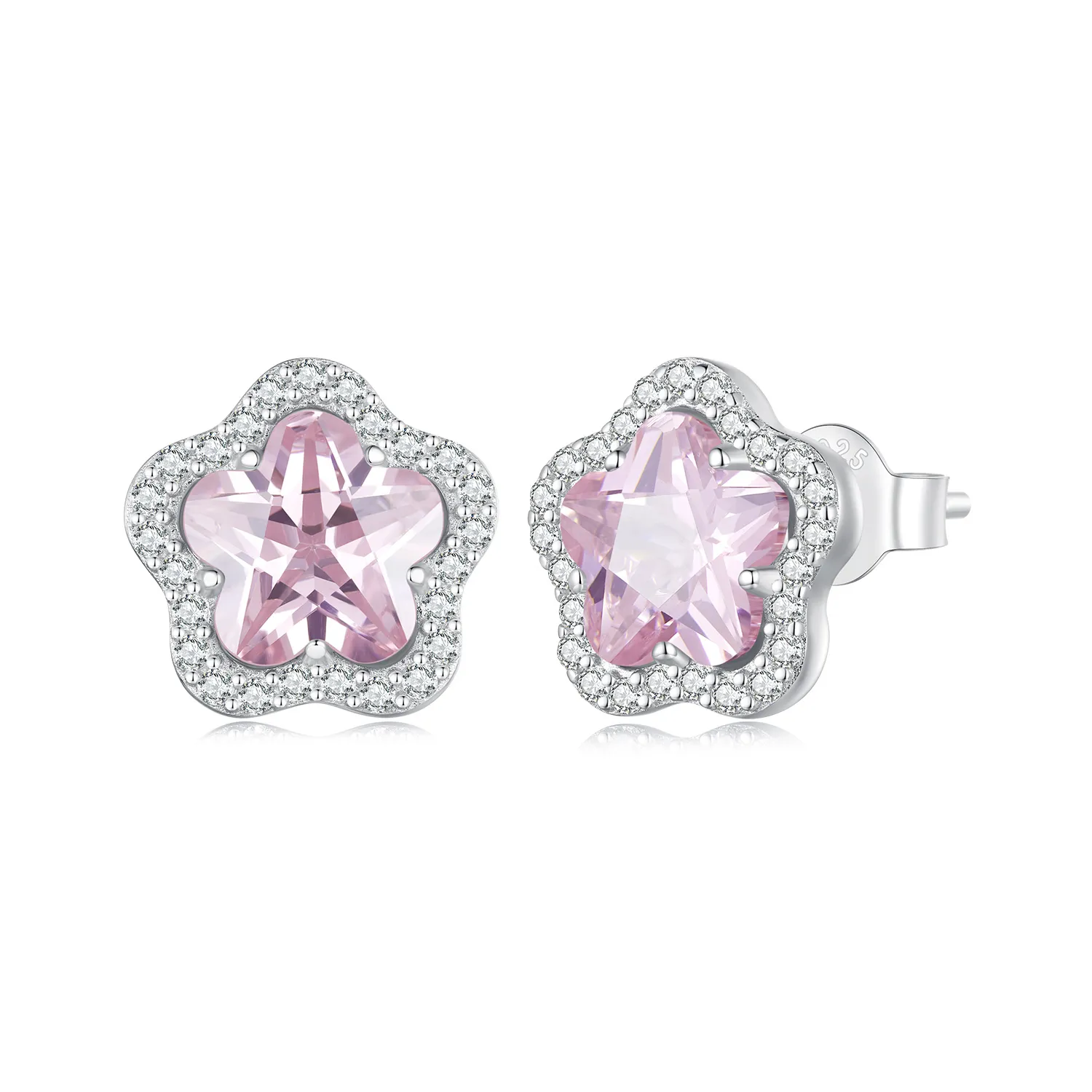 Pandora-style Little Flower Stud Earrings - BSE850