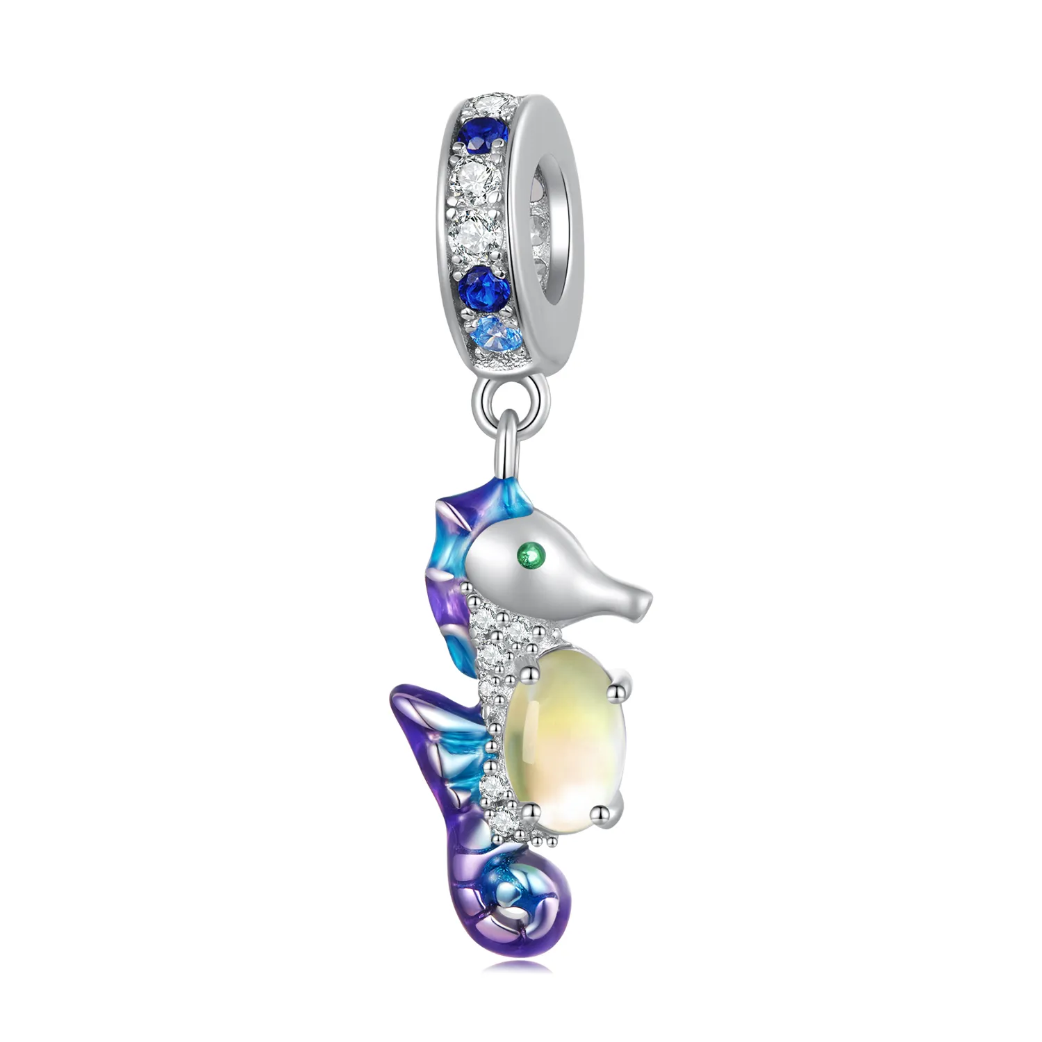 Pandora-style Seahorse Pendant Charm - BSC850