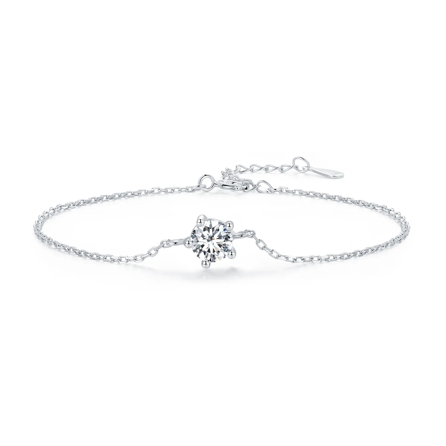 Pandora-style Sparkle Moissanite Bracelet - MSB001