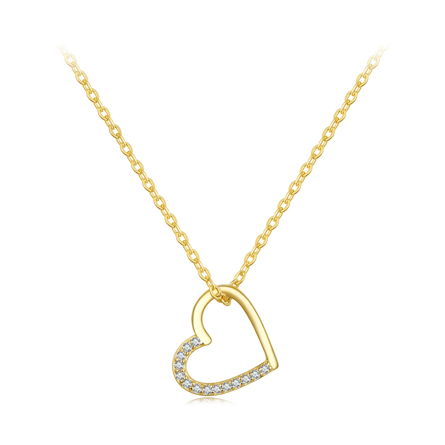 Pandora Style 14K Heart Necklace - SCN347-B