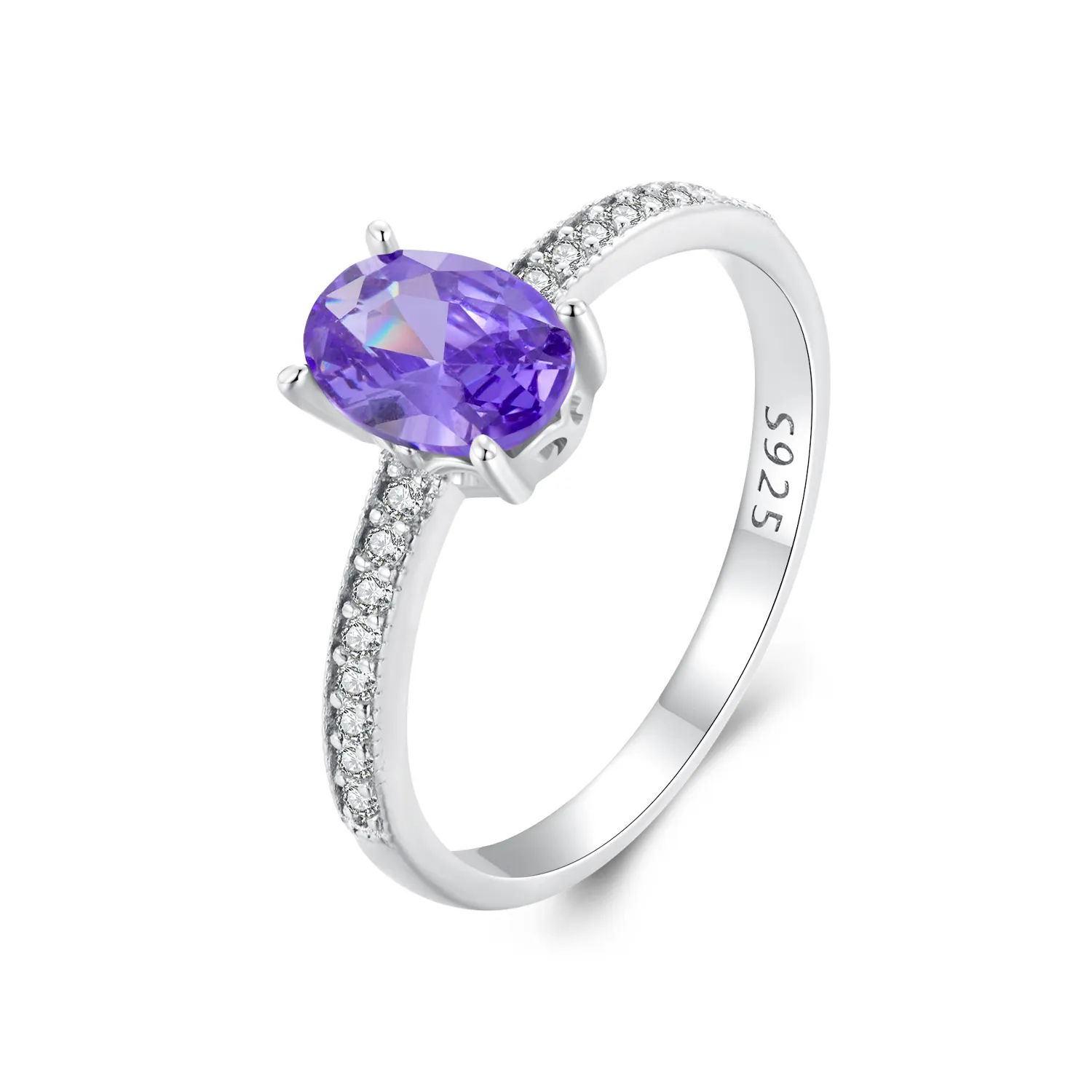 Pandora Style Amethyst Ring - BSR460-VT