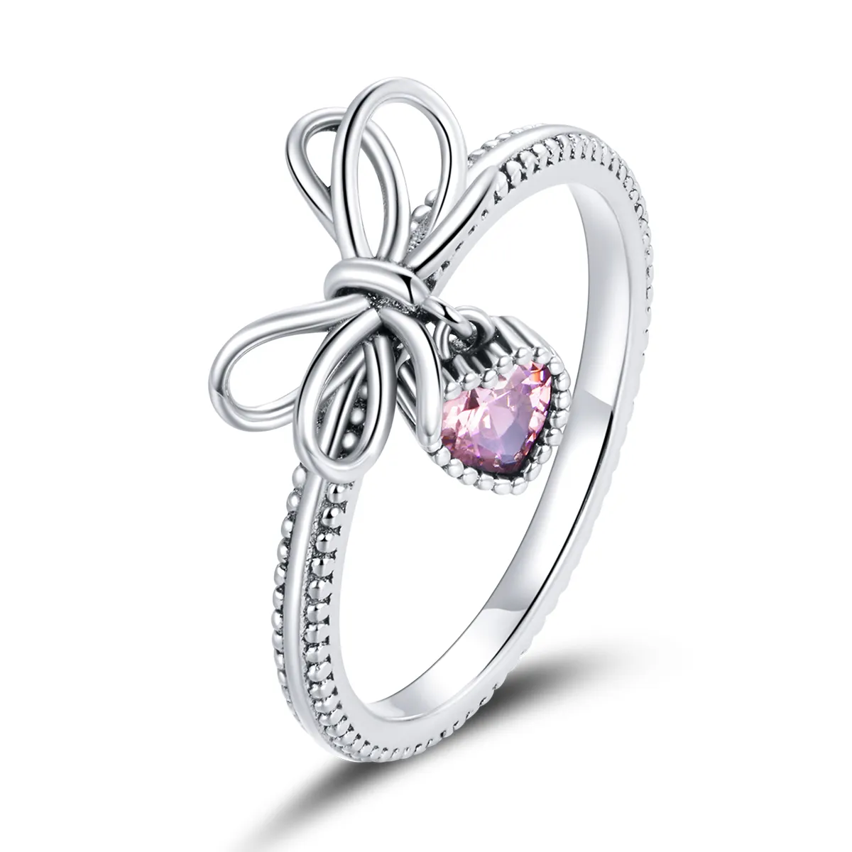 Pandora Style Bow Ring in Silver - SCR682