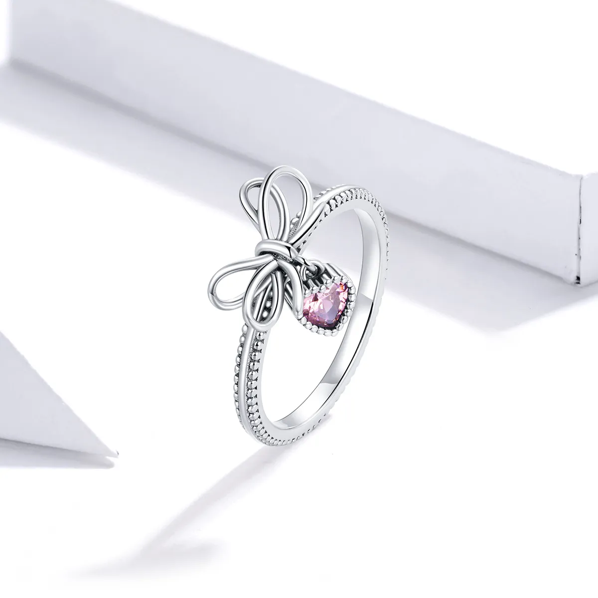 Pandora Style Bow Ring in Silver - SCR682