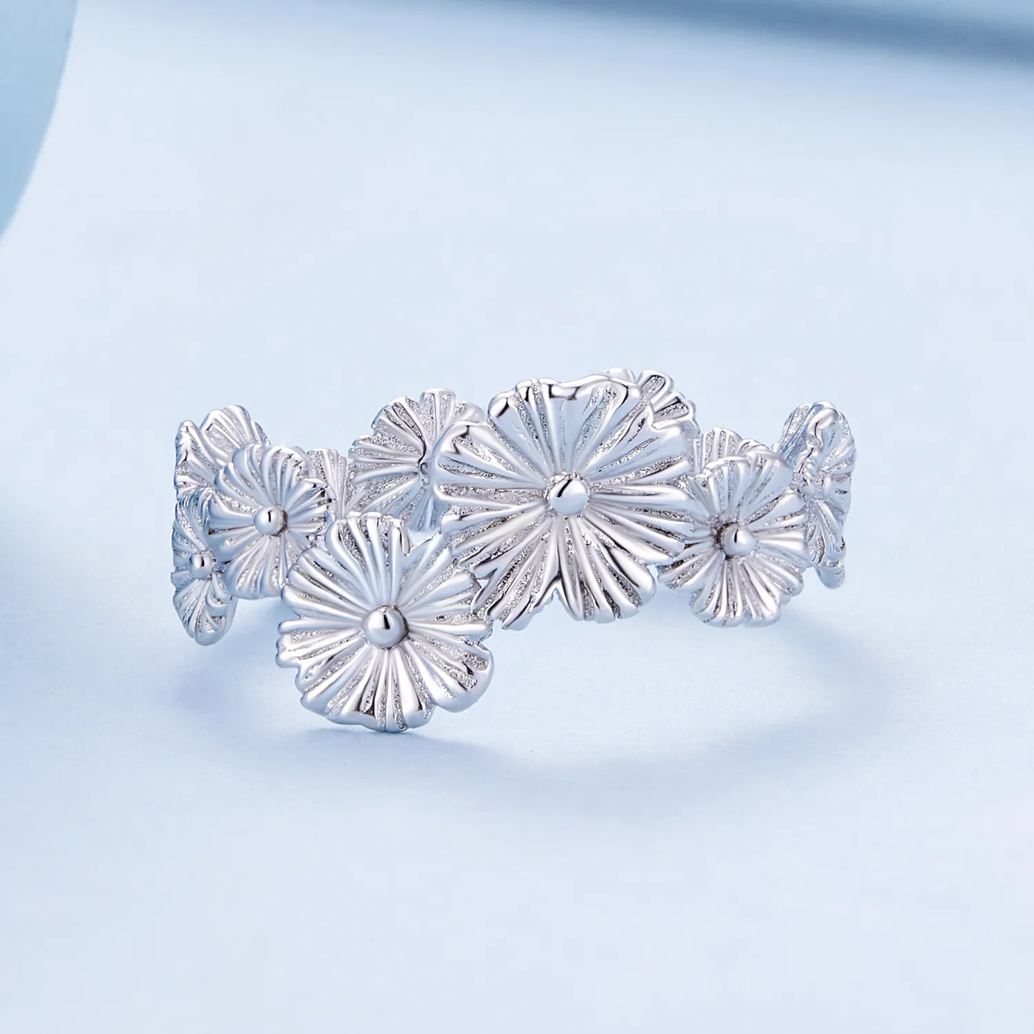 Pandora Style Classic Daisy Flower Band Ring - BSR382