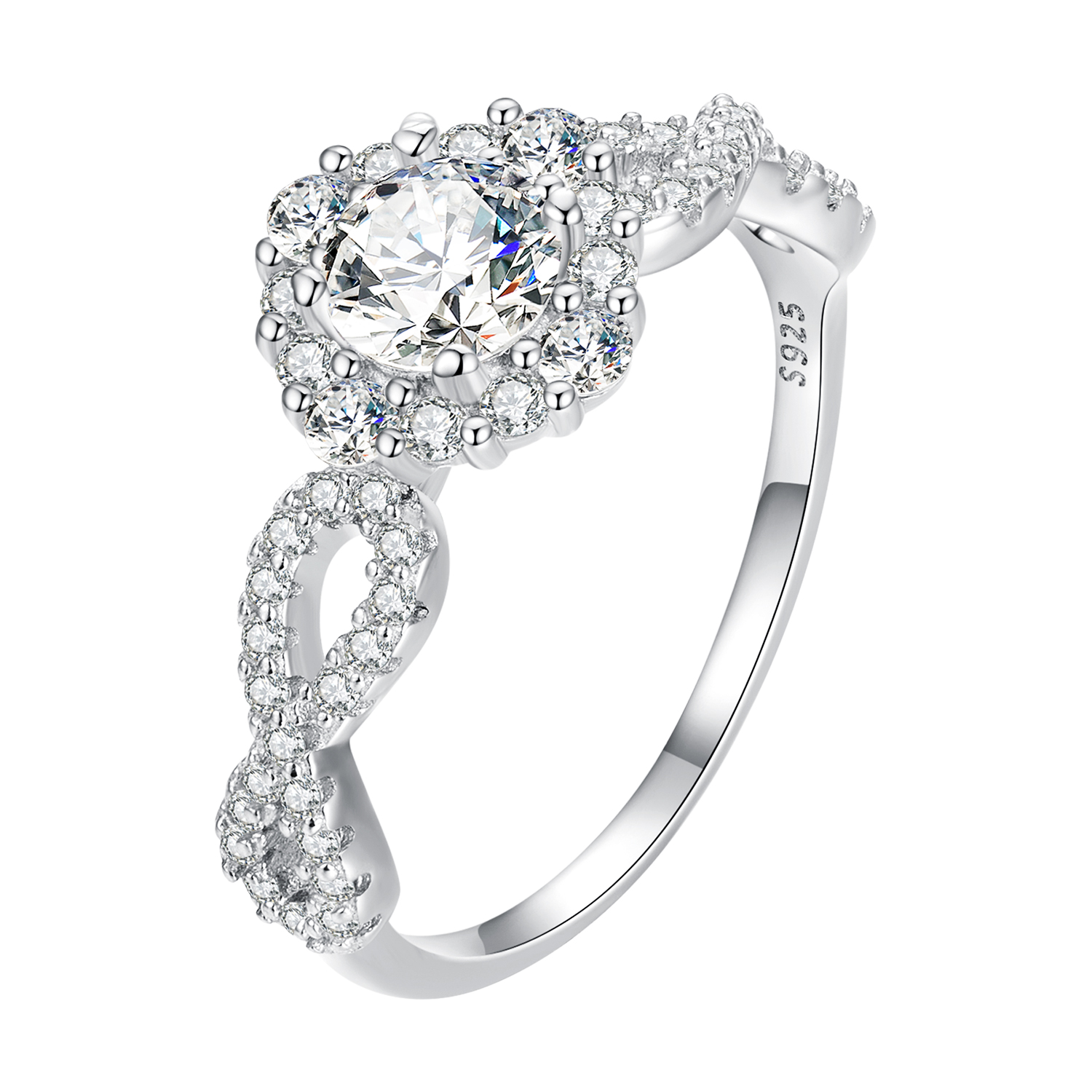 pandora style classic elegance ring with clear cubic zirconia bsr352