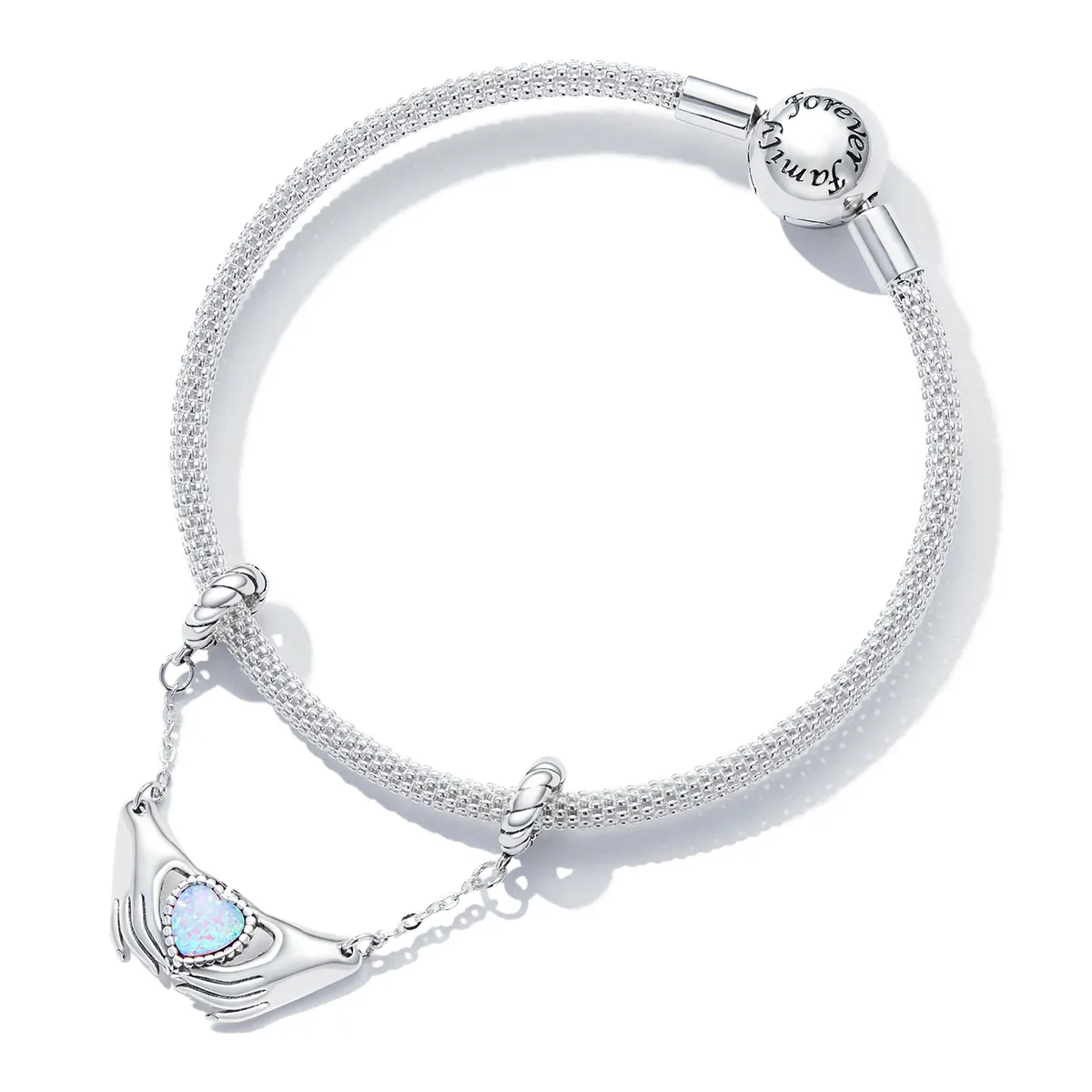 Pandora Style Family Heart Safety Chain - BSC597