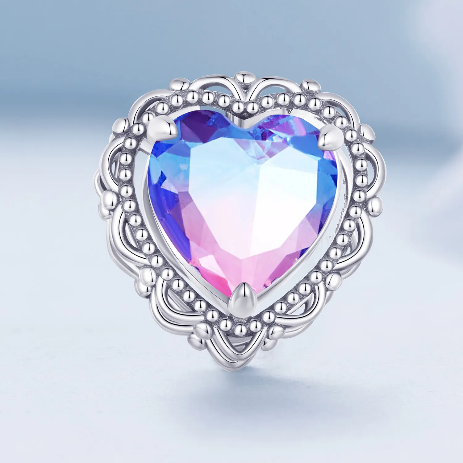 Pandora Style Forever my love Gradient Color Heart Charm - BSC830