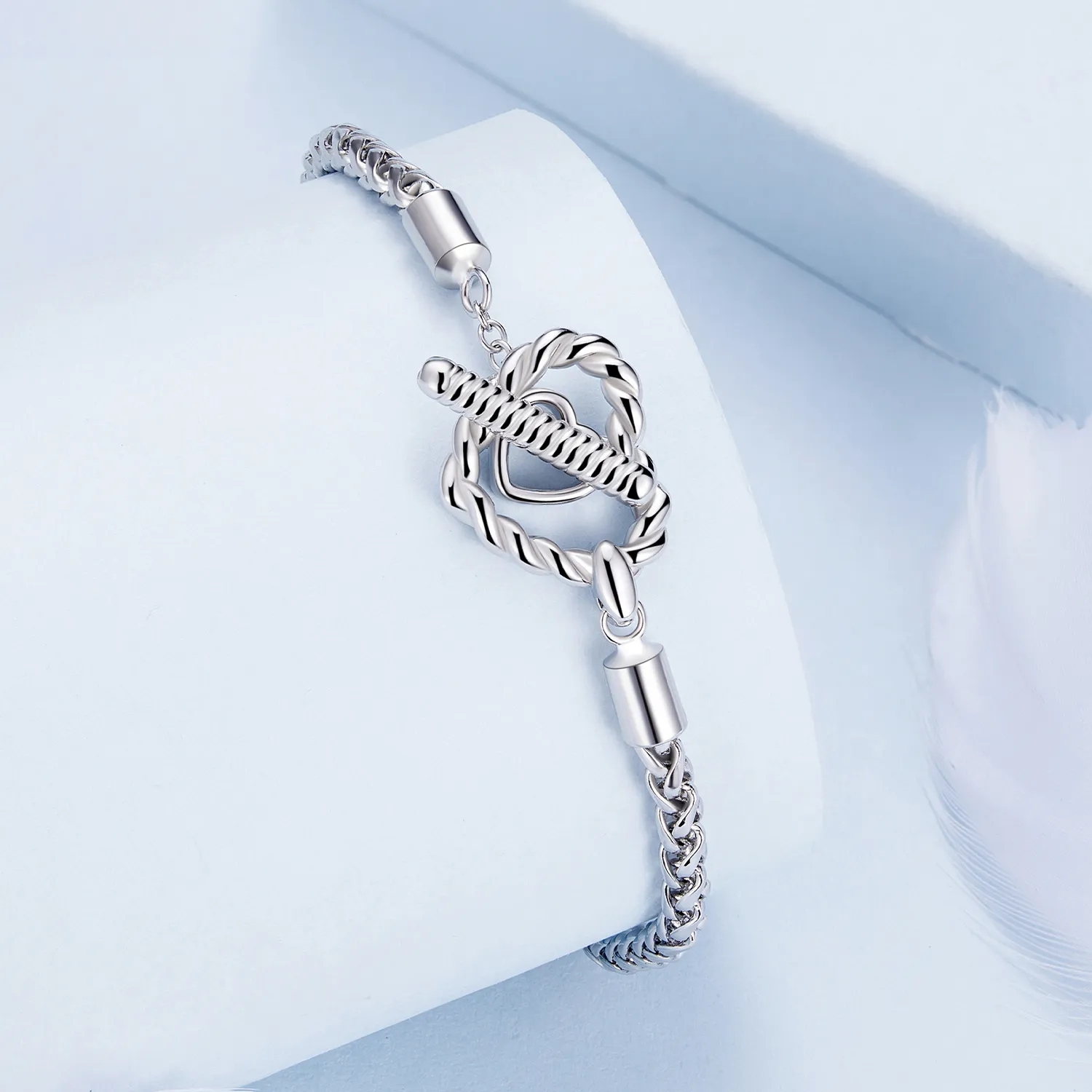 Pandora Style Heart T Bar Bracelet - BSB132