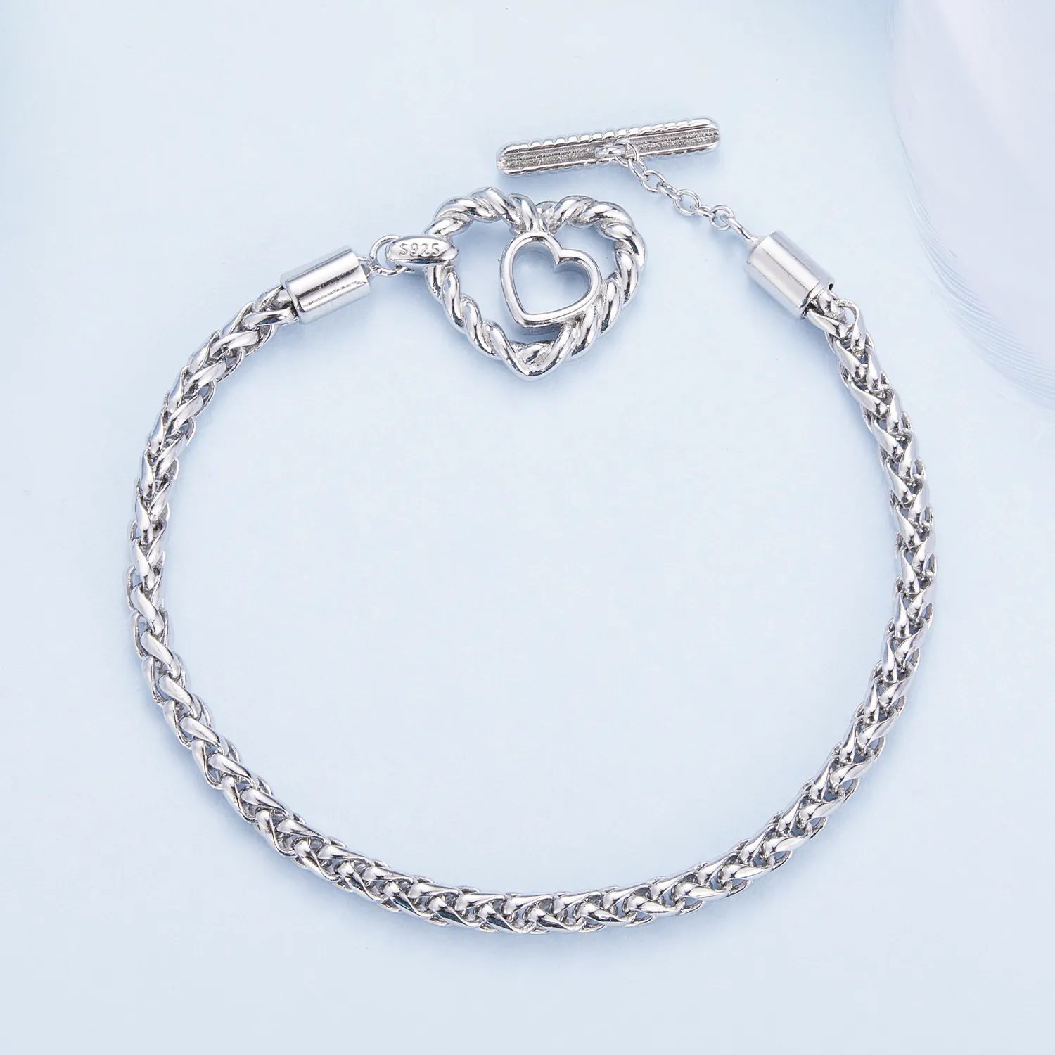 Pandora Style Heart T Bar Bracelet - BSB132