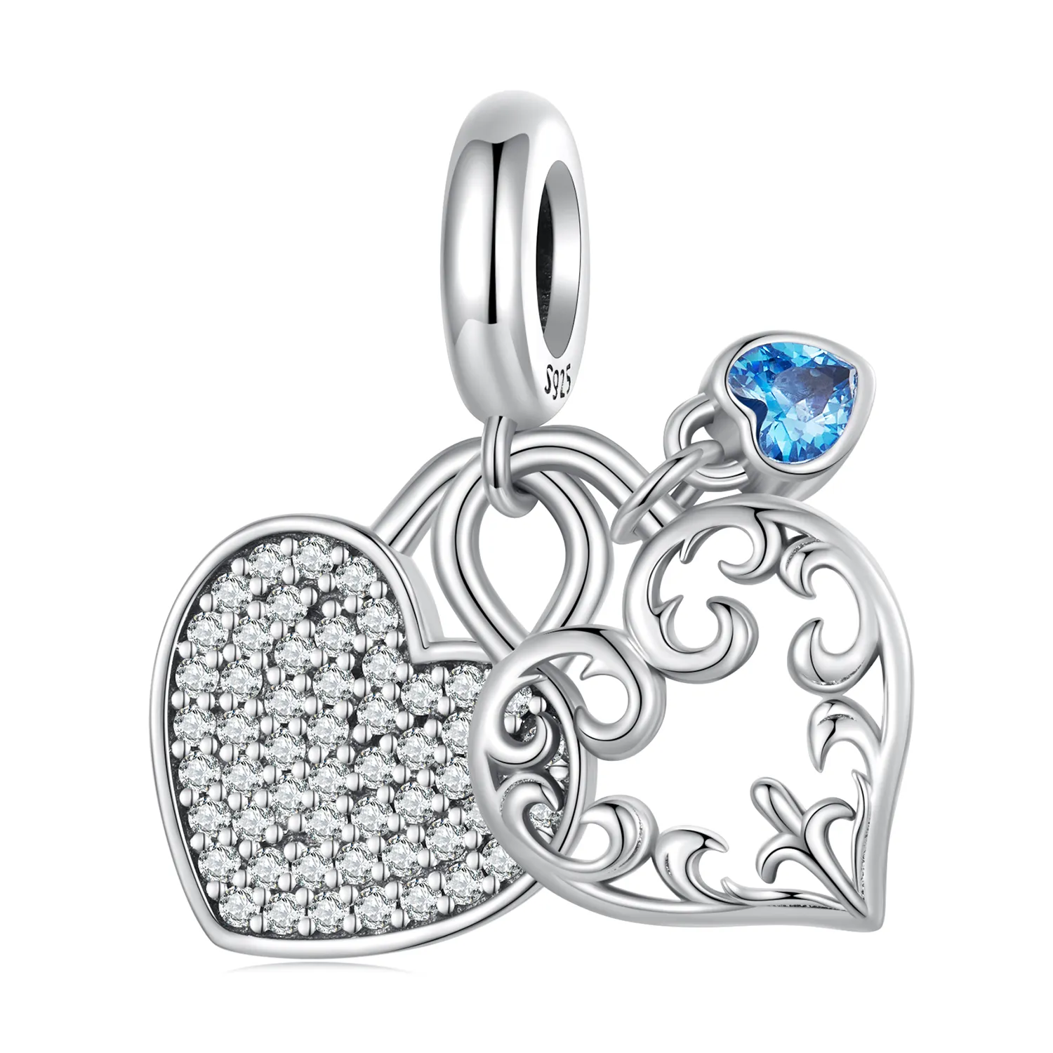 Pandora Style Interlocking Heart Charm - SCC2502