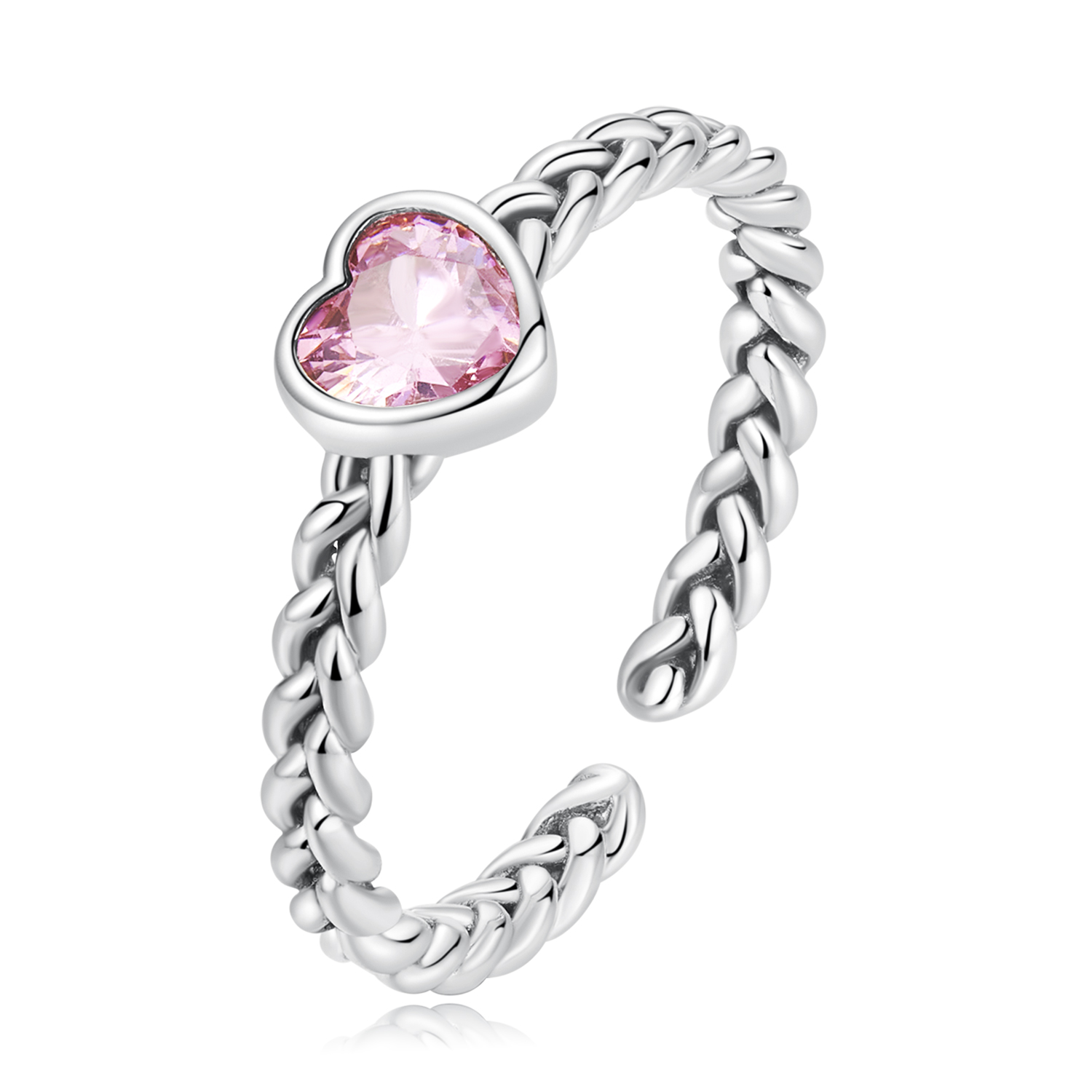 pandora style pink heart ring scr865