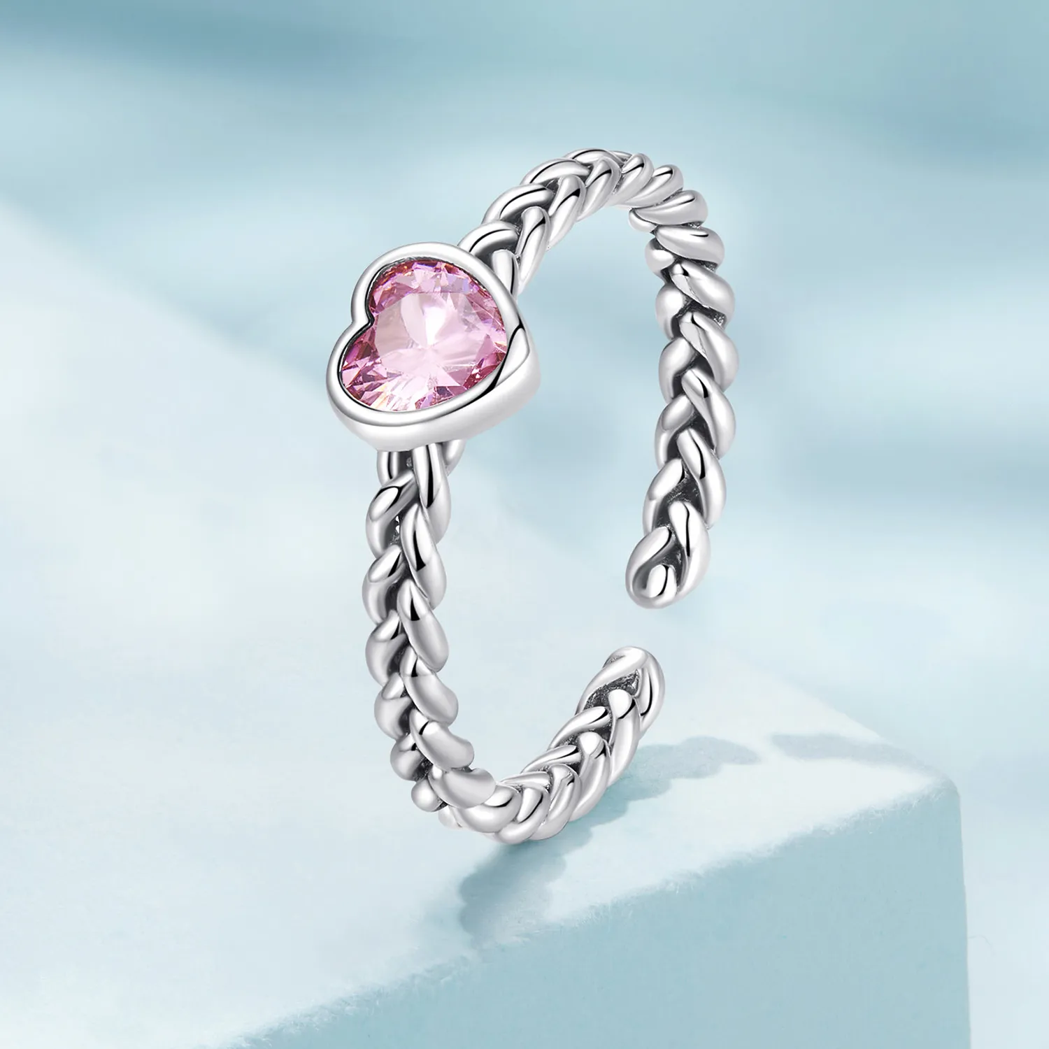 Pandora Style Pink Heart Ring - SCR865