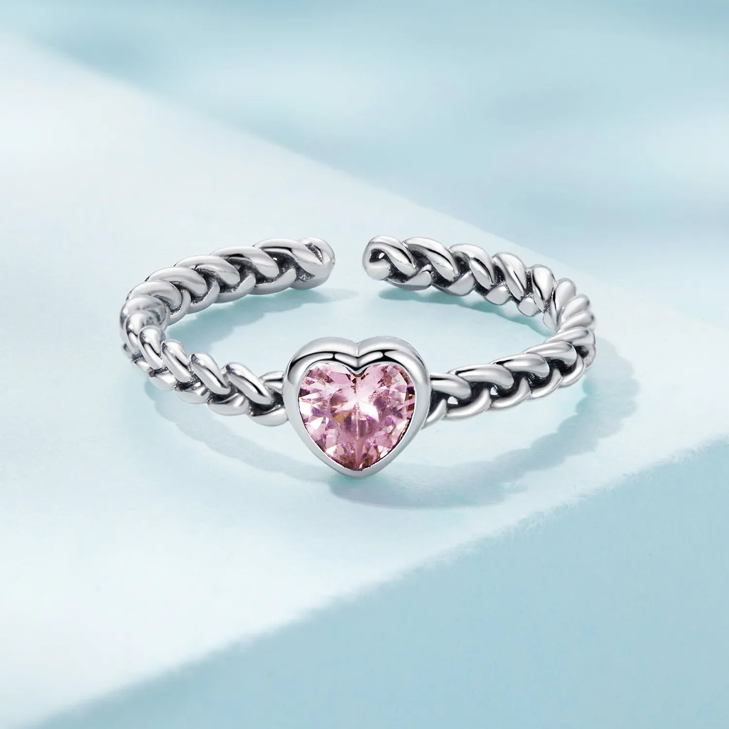 Pandora Style Pink Heart Ring - SCR865