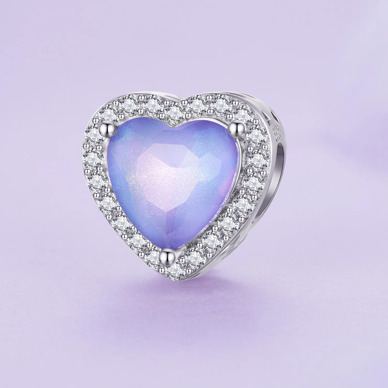 Pandora Style Purple Heart Charm - SCC2453