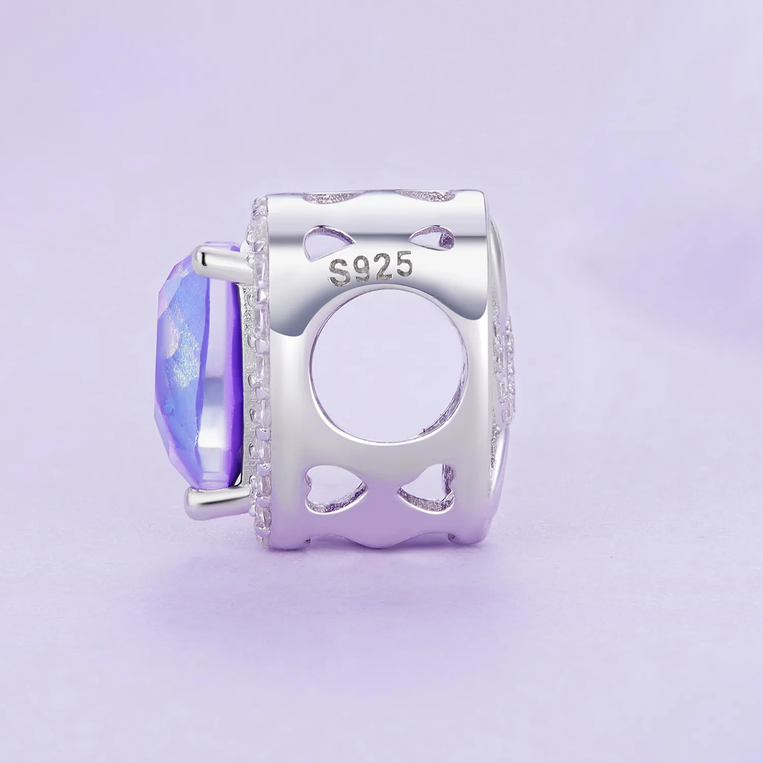 Pandora Style Purple Heart Charm - SCC2453