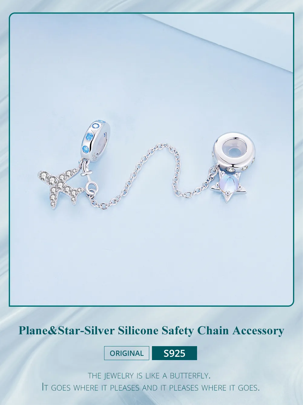 Pandora Style Stars and Galaxy Safety Chain - BSC738